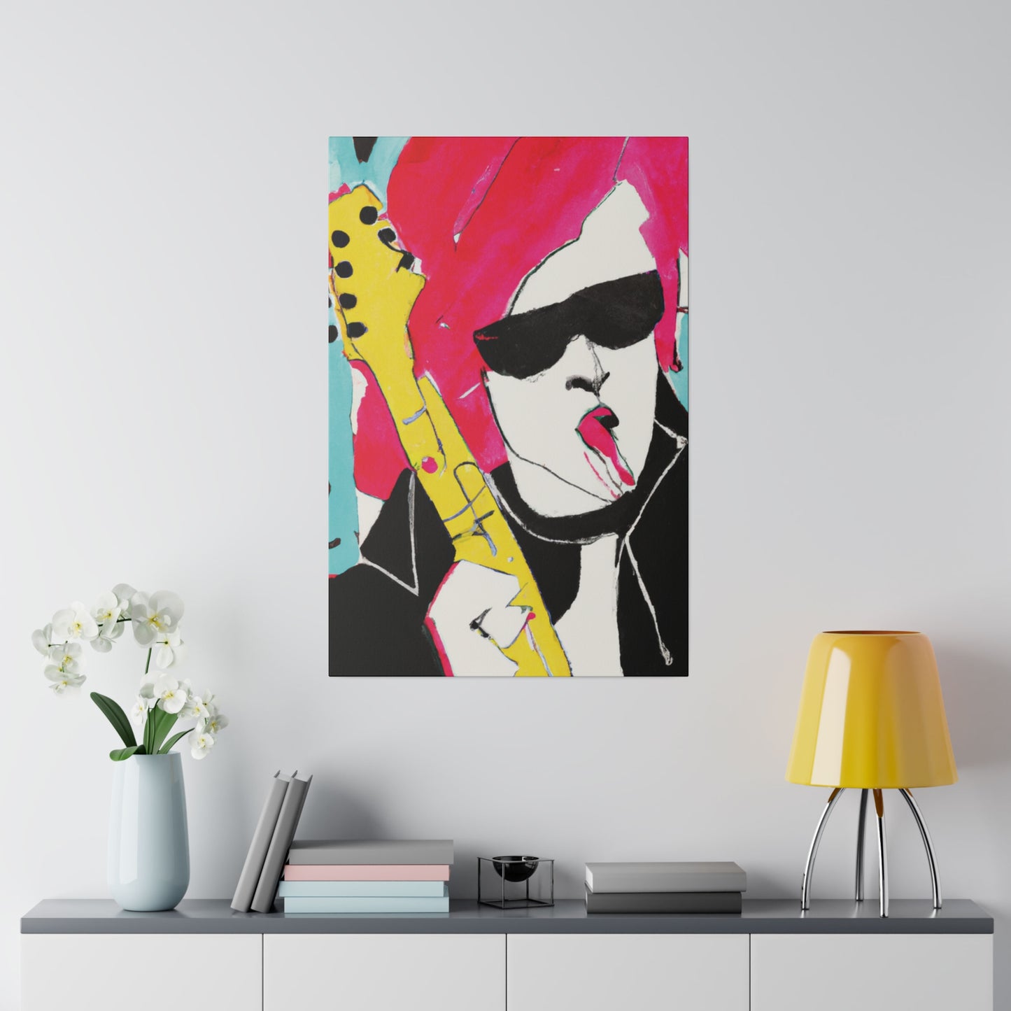 8791V - Rockstar Painting Print | Face | Abstract | Poster | Home Decor | Wall Art | Music Art | Canvas