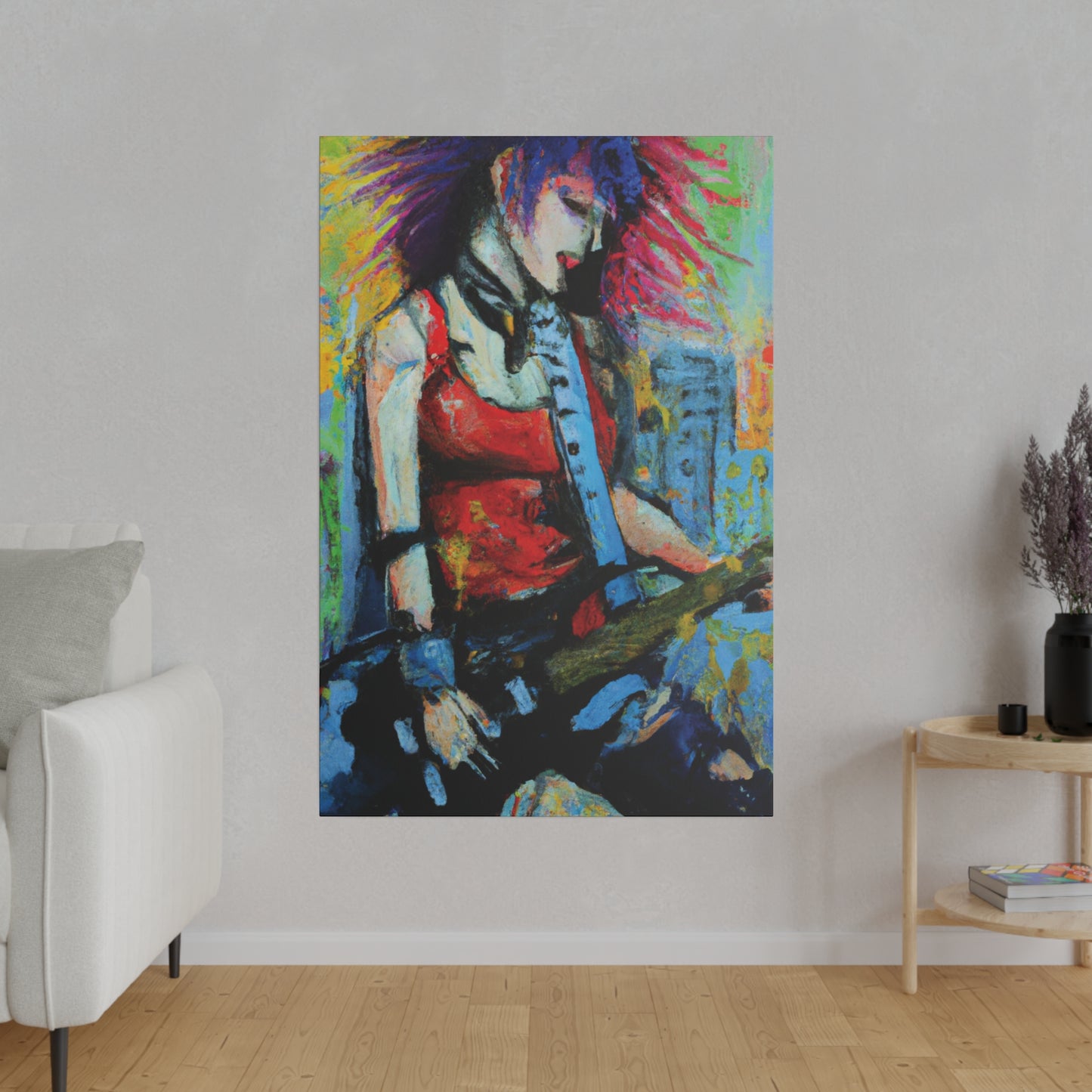 8424V - Rockstar Oil Painting Style Print | Poster | Home Decor | Wall Art | Music Art | Canvas