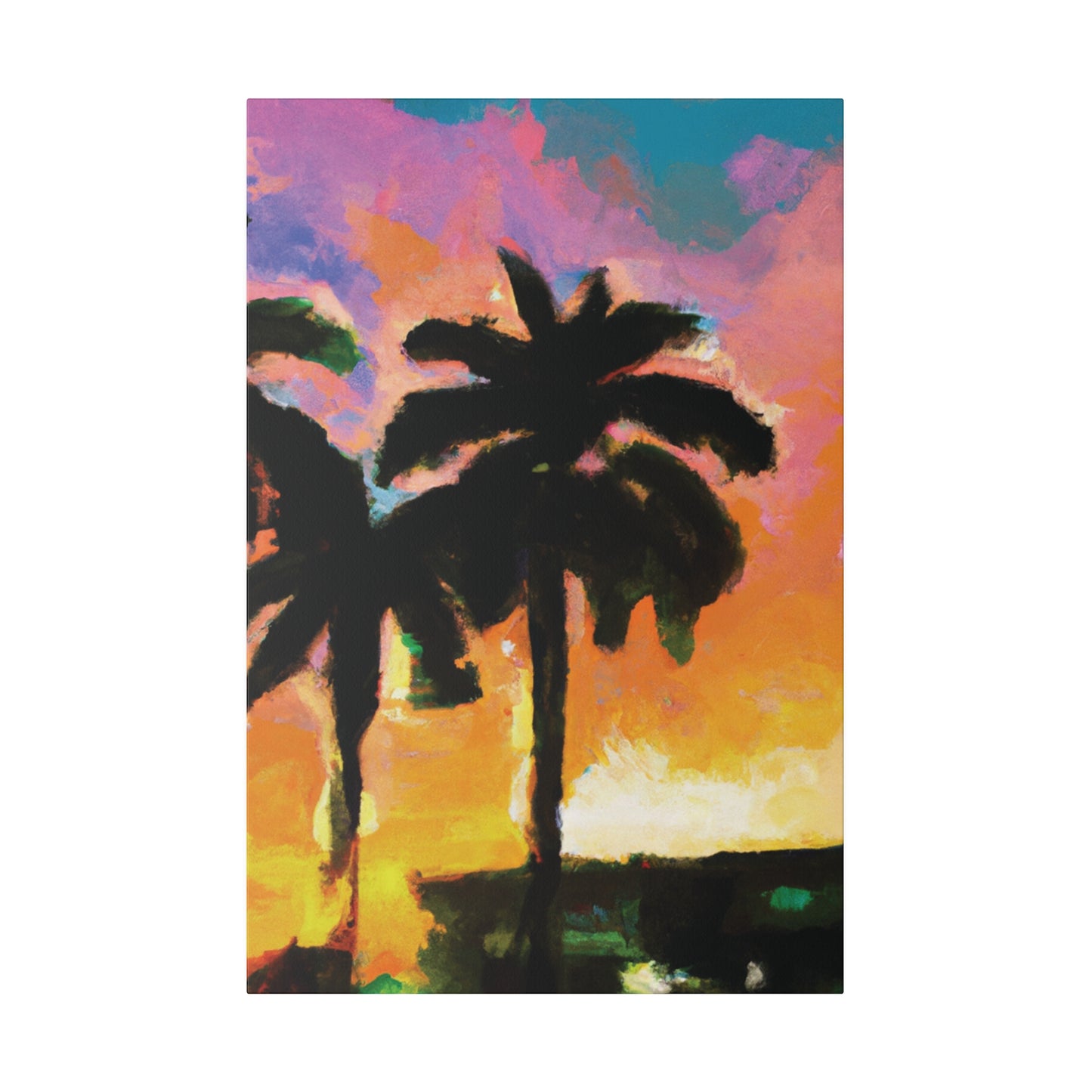 1532W - Miami Beach Sunset Painting Print | Miami | Beach | Sunset | Poster | Home Decor | Wall Art | Canvas