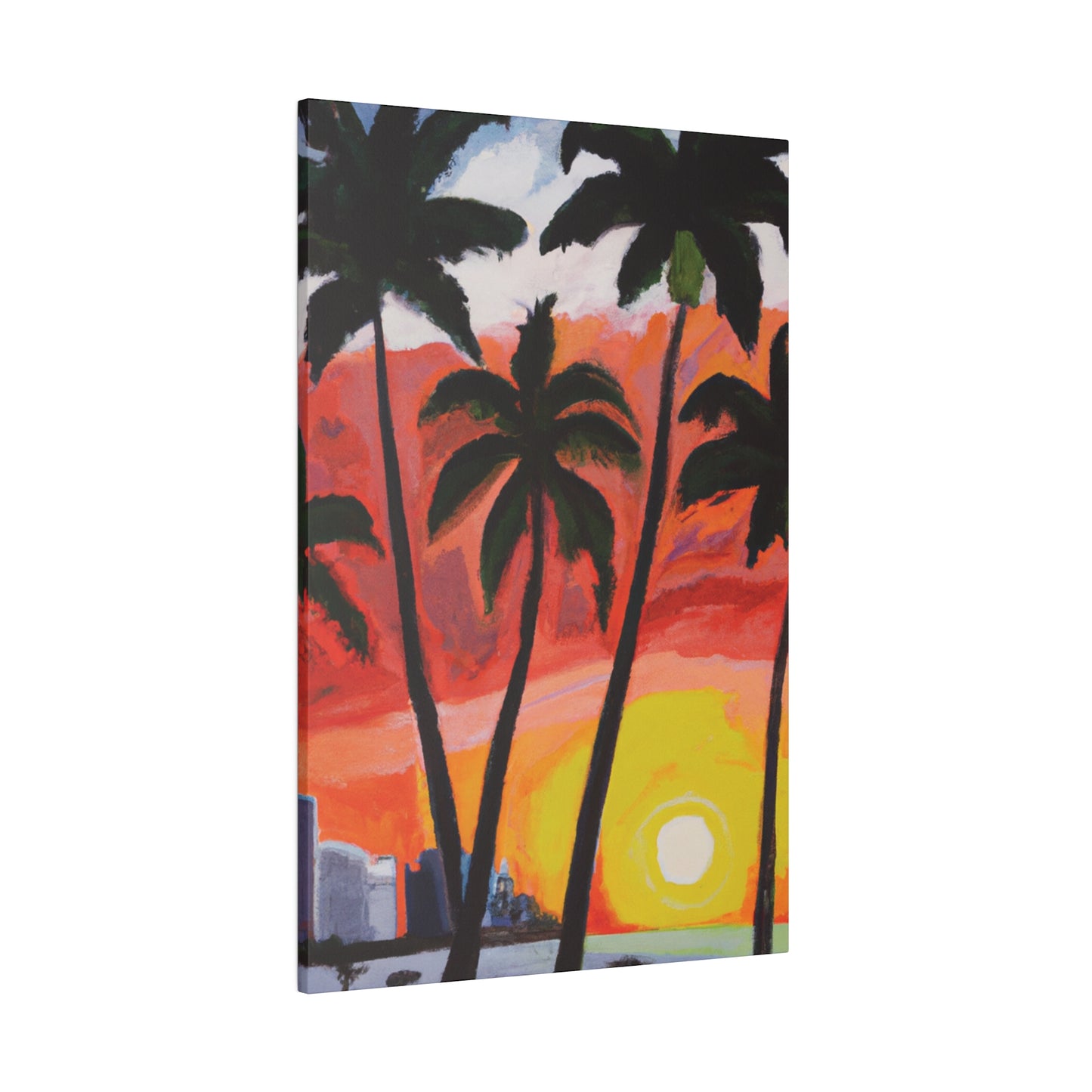 3556V - Miami Beach Sunset Painting Print | Miami | Beach | Sunset | Poster | Home Decor | Wall Art | Canvas