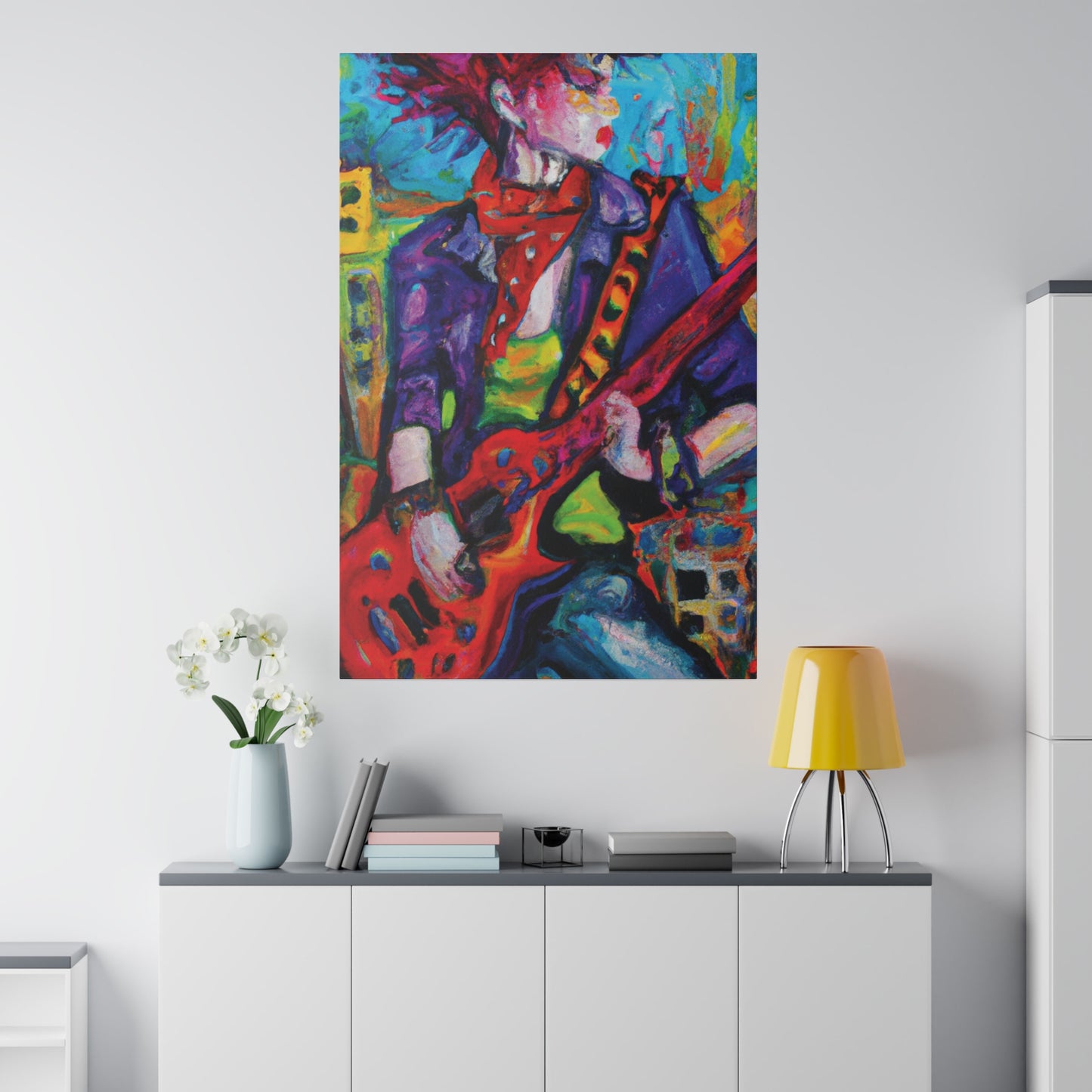 9529Y - Rockstar Oil Painting Style Print | Poster | Home Decor | Wall Art | Music Art | Canvas