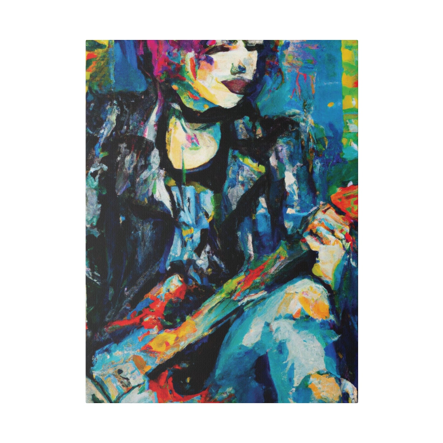 9733T - Rockstar Oil Painting Style Print | Poster | Home Decor | Wall Art | Music Art | Canvas