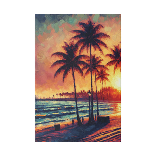 6327K - miami beach art, sunset background, ocean art work, beach art work, sunset designs, miami beach painting, miami beach print