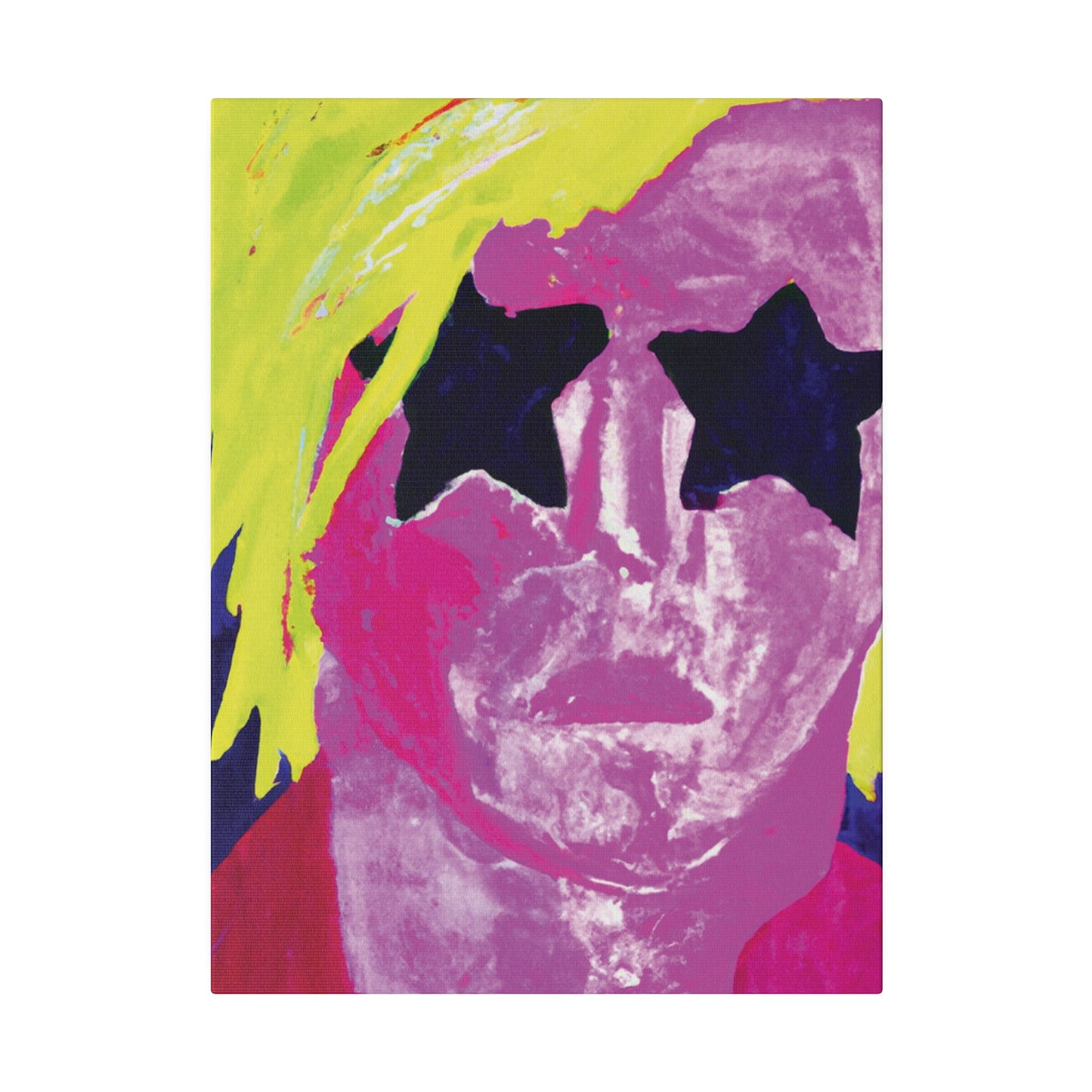 7563W - Rockstar Painting Print | Face | Abstract | Poster | Home Decor | Wall Art | Music Art | Canvas