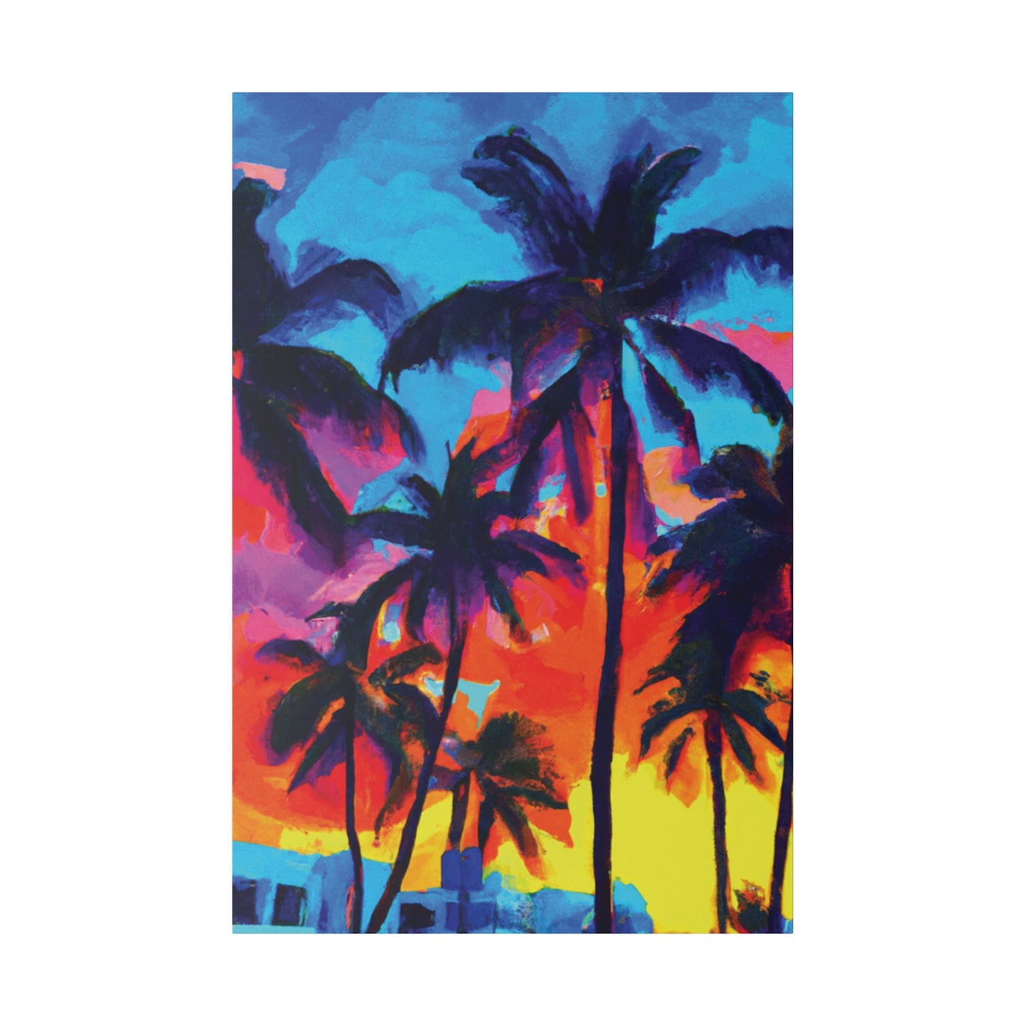 4672F - Miami Beach Sunset Painting Print | Miami | Beach | Sunset | Poster | Home Decor | Wall Art | Canvas