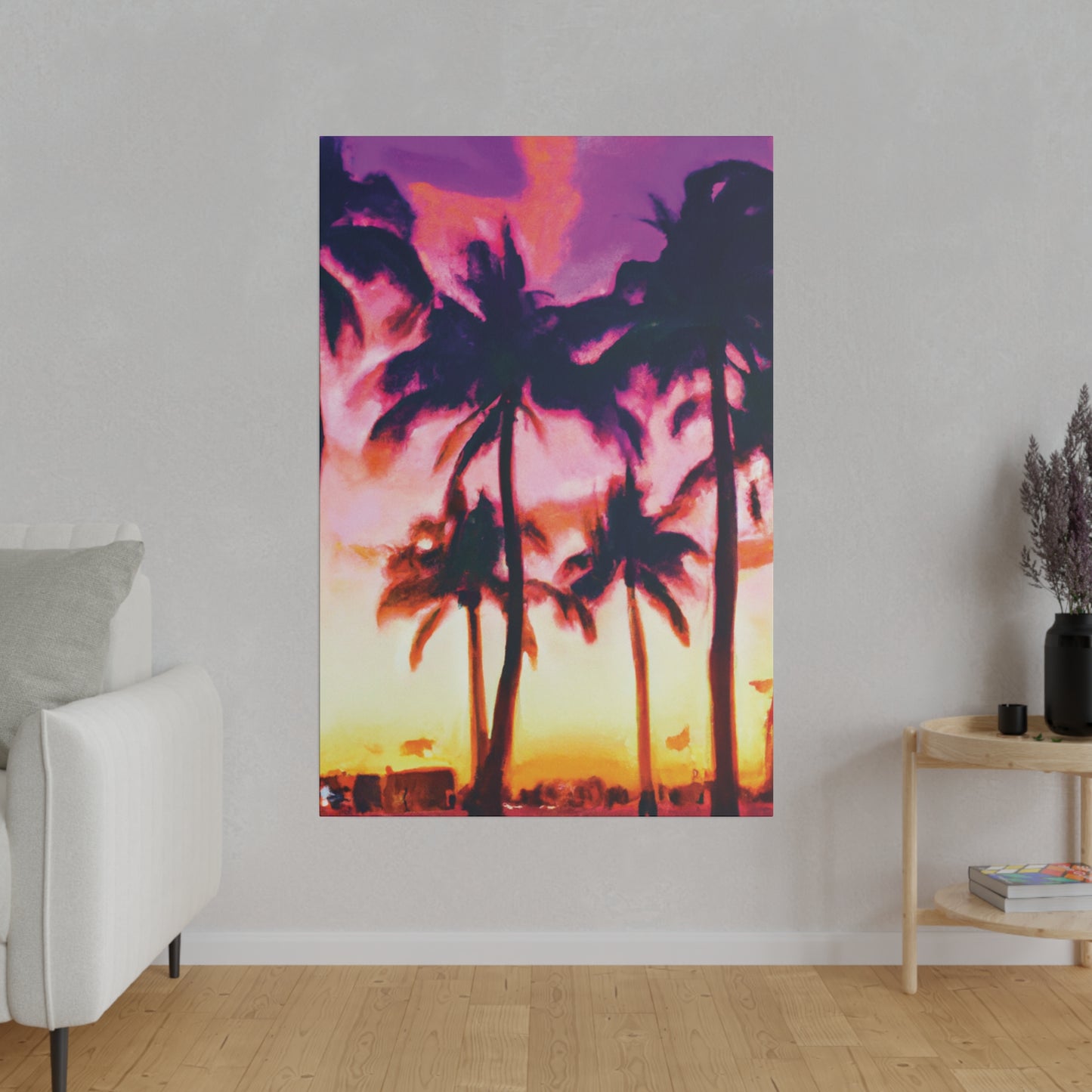 7266A - Miami Beach Sunset Painting Print | Miami | Beach | Sunset | Poster | Home Decor | Wall Art | Canvas