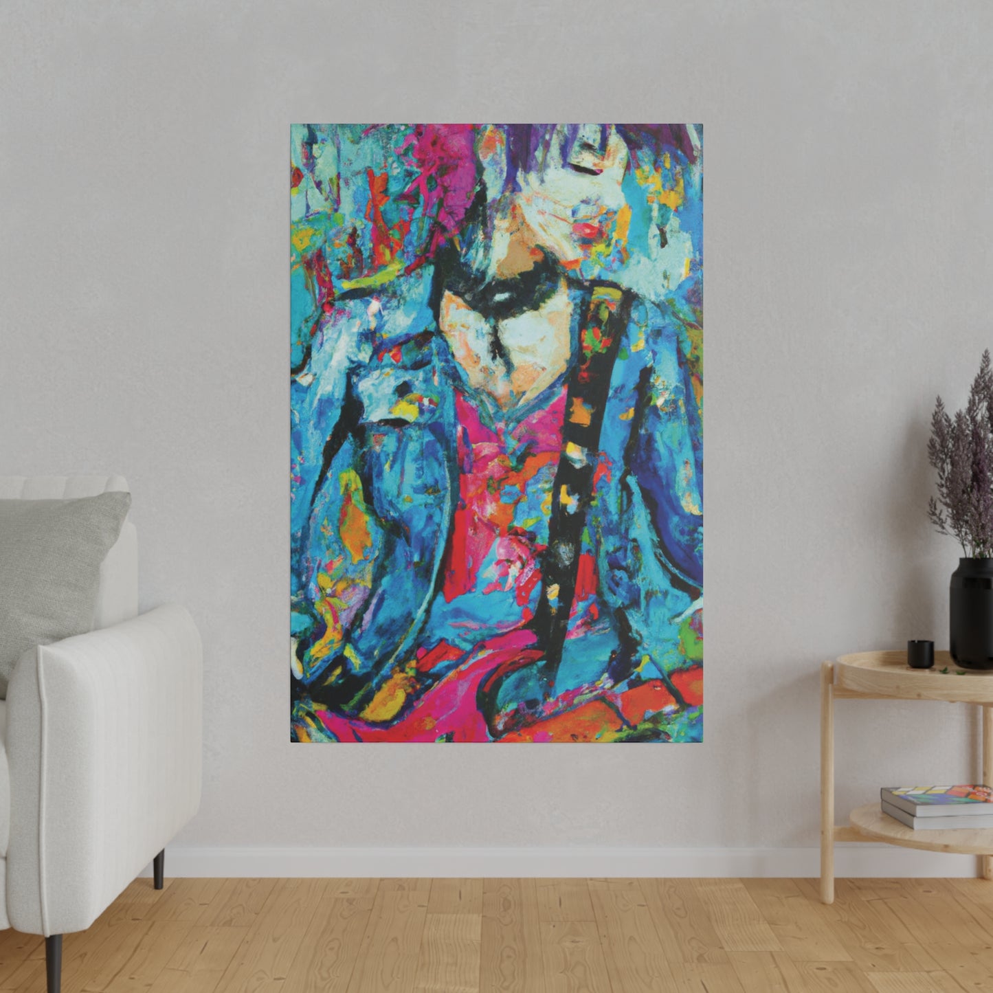 8374W - Rockstar Oil Painting Style Print | Poster | Home Decor | Wall Art | Music Art | Canvas