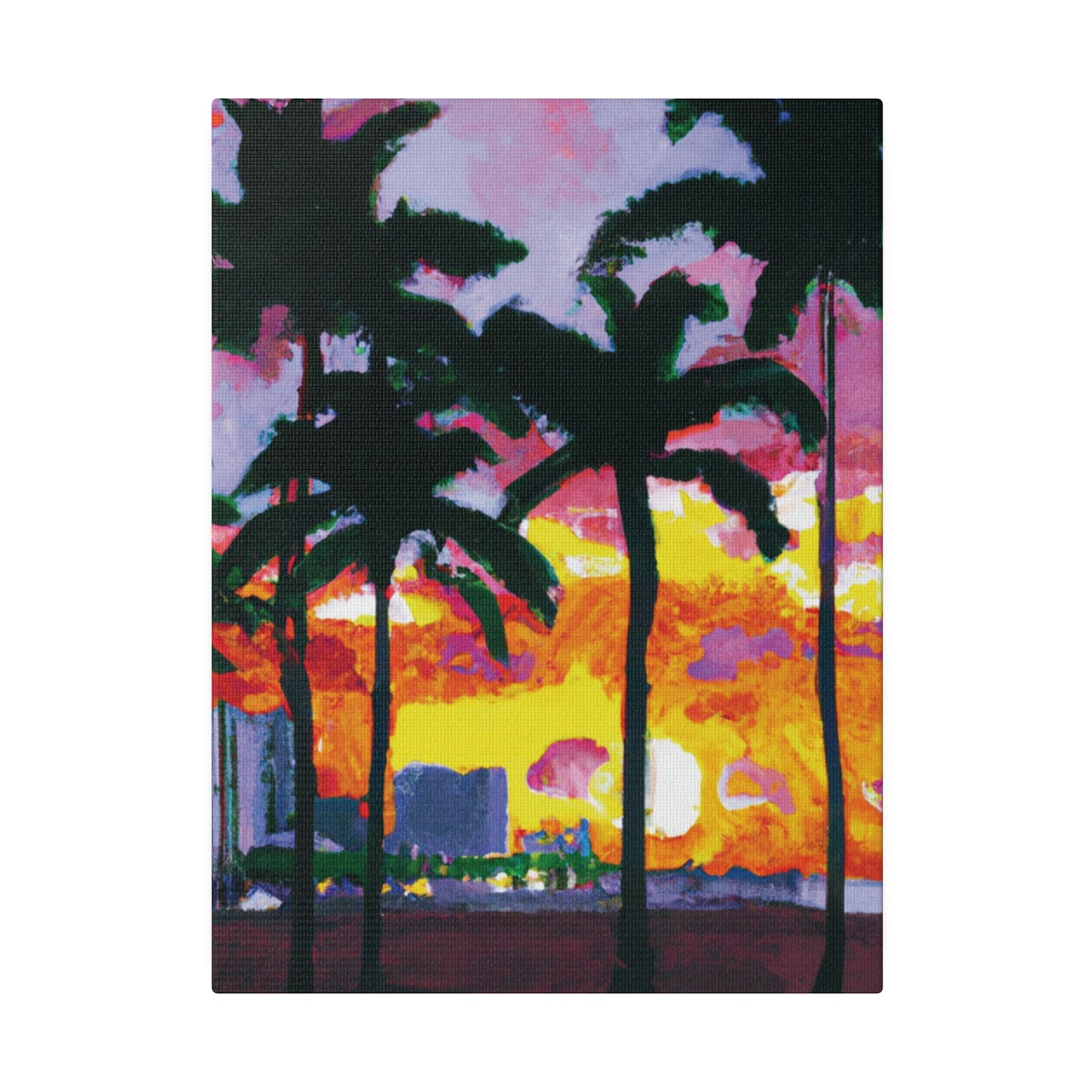 6342T - Miami Beach Sunset Painting Print | Miami | Beach | Sunset | Poster | Home Decor | Wall Art | Canvas