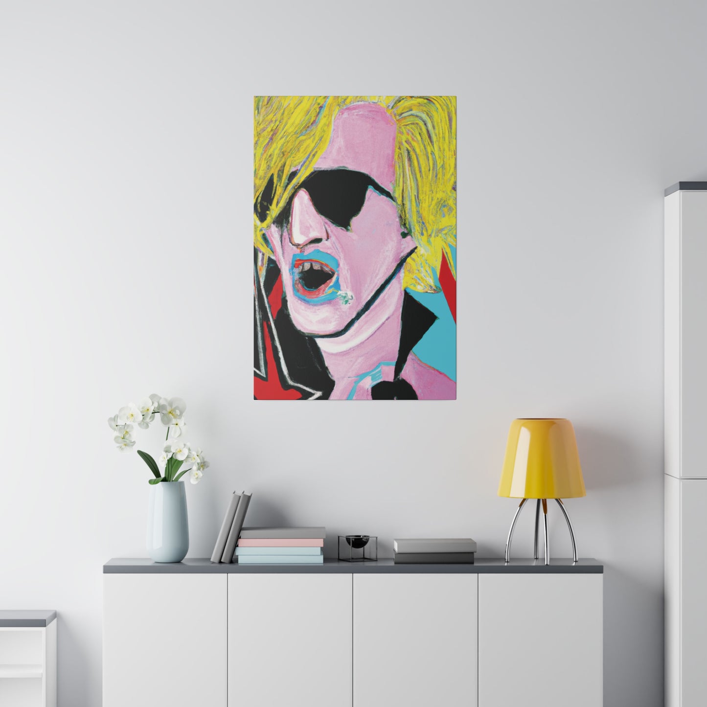 9118C - Rockstar Painting Print | Face | Abstract | Poster | Home Decor | Wall Art | Music Art | Canvas