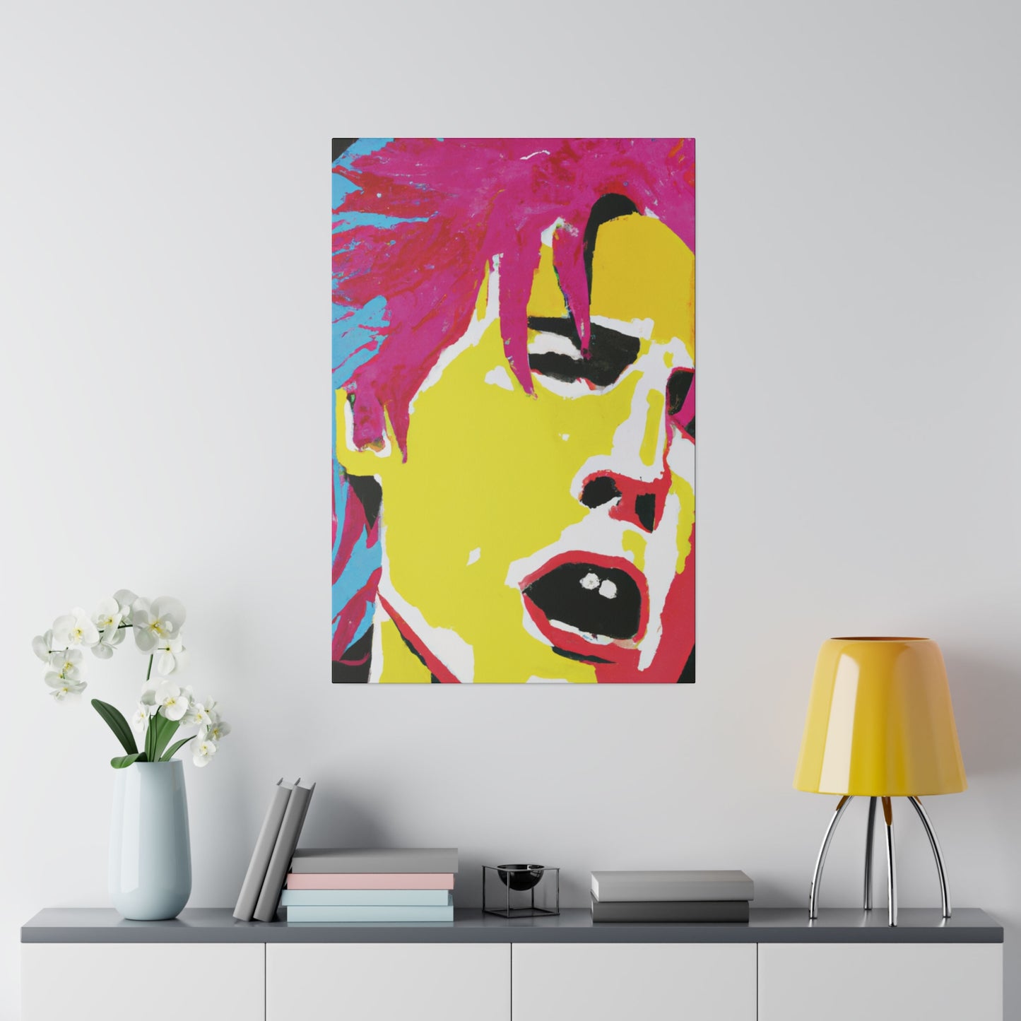 825J - Rockstar Painting Print | Face | Abstract | Poster | Home Decor | Wall Art | Music Art | Canvas