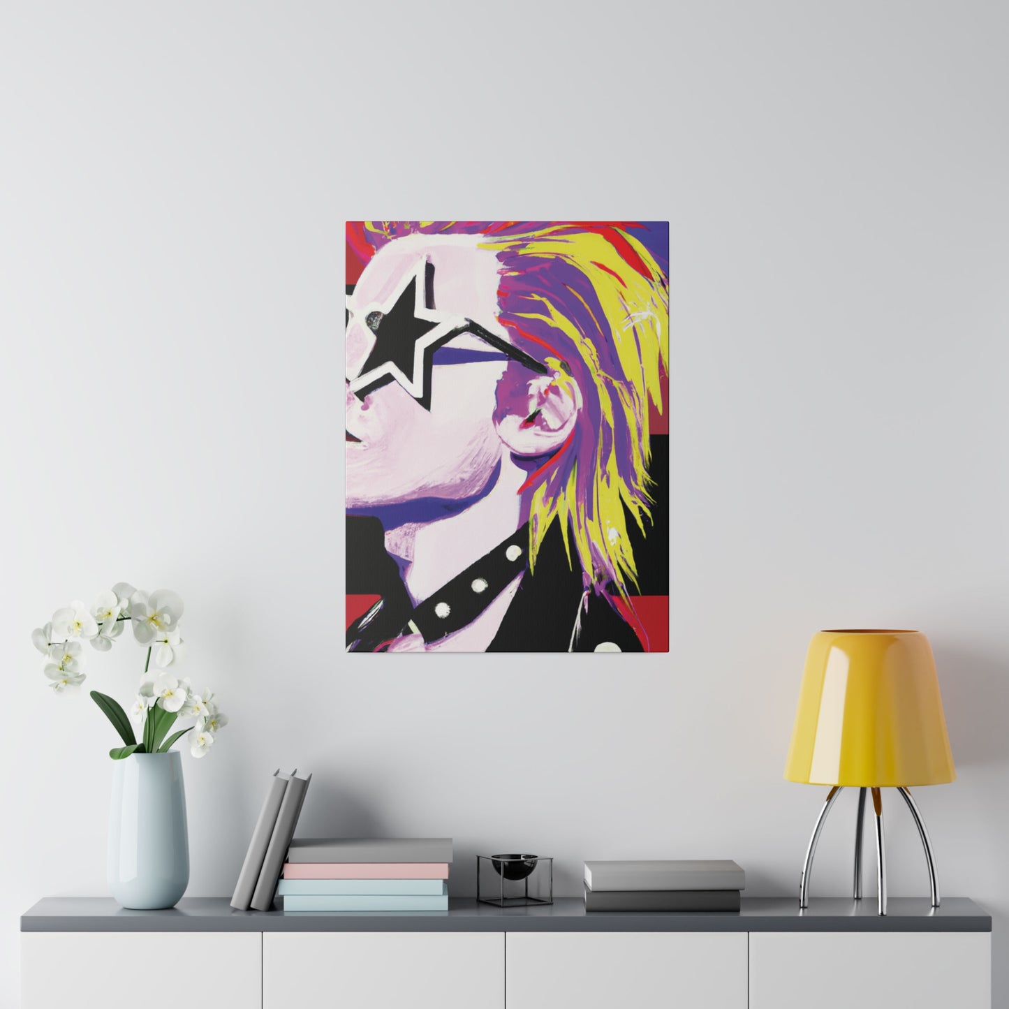 7547K - Rockstar Painting Print | Face | Abstract | Poster | Home Decor | Wall Art | Music Art | Canvas