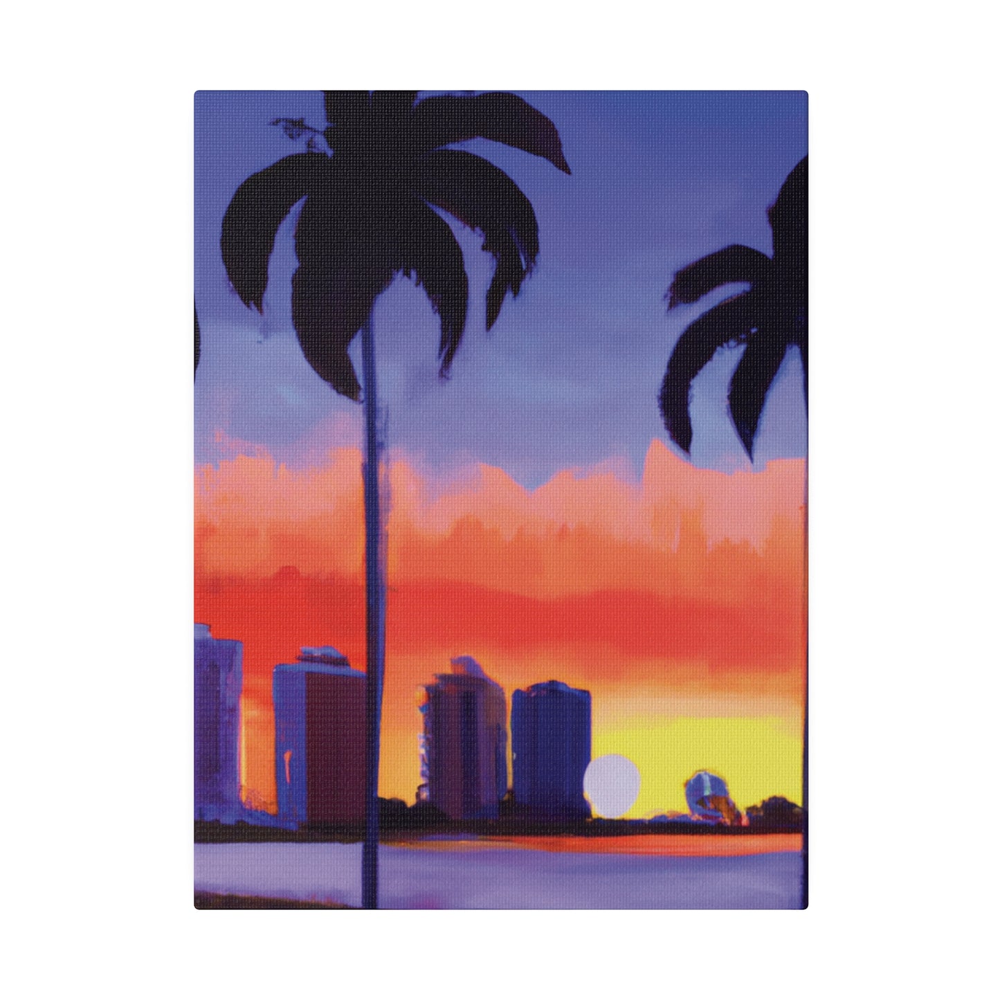 6829T - Miami Beach Sunset Painting Print | Miami | Beach | Sunset | Poster | Home Decor | Wall Art | Canvas