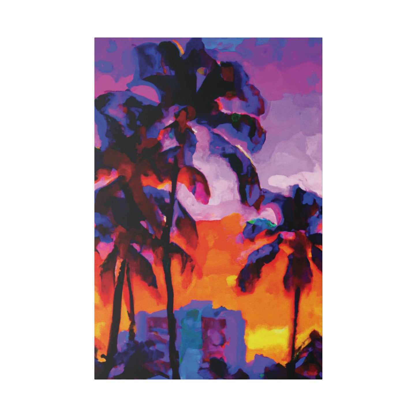 313J - Miami Beach Sunset Painting Print | Miami | Beach | Sunset | Poster | Home Decor | Wall Art | Canvas