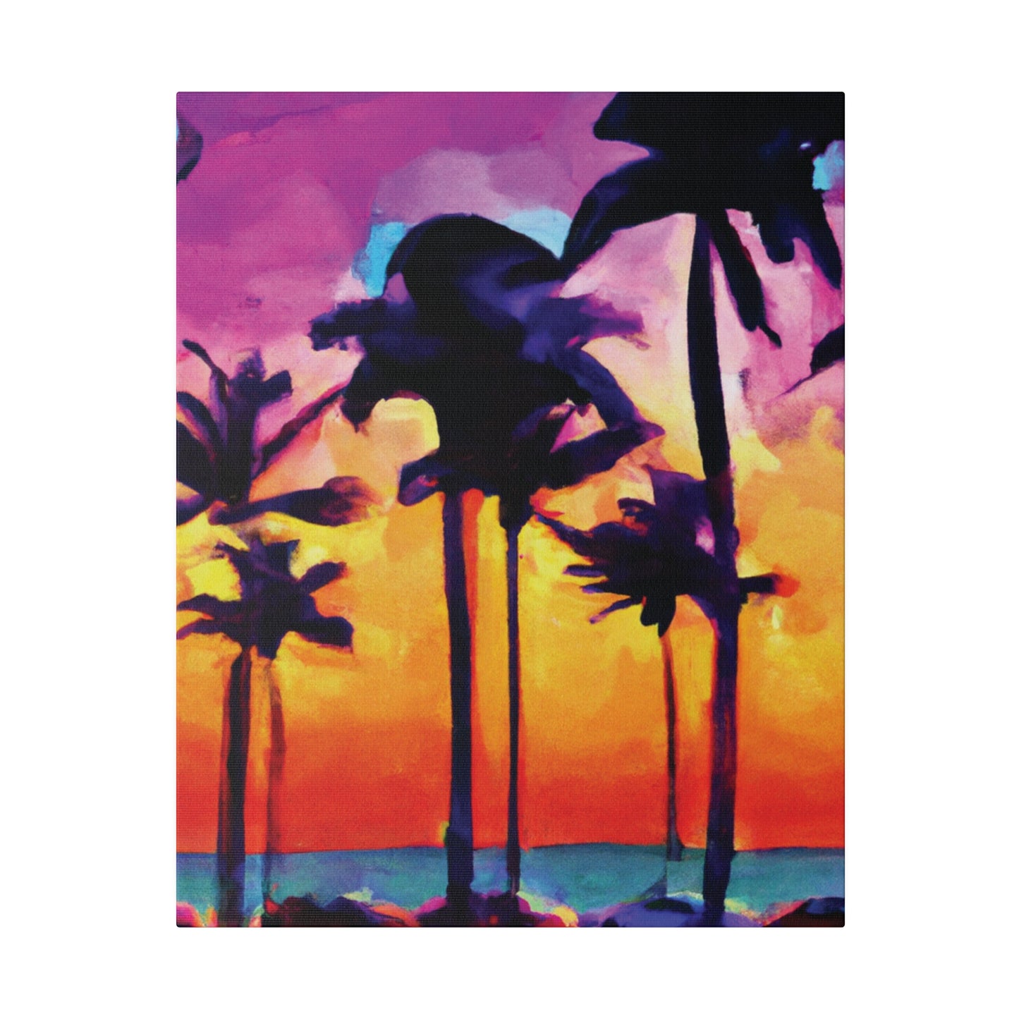 9824V - Miami Beach Sunset Painting Print | Miami | Beach | Sunset | Poster | Home Decor | Wall Art | Canvas