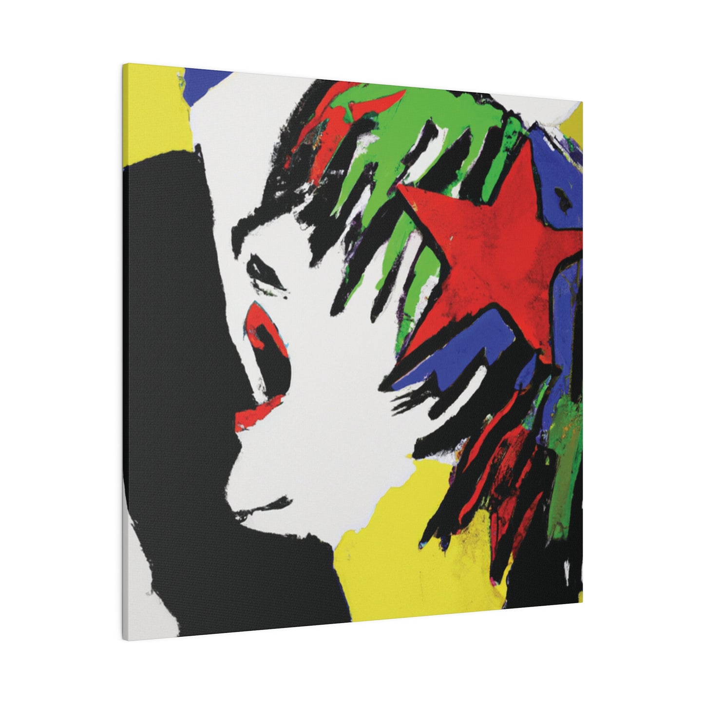 5673W - Rockstar Painting Print | Face | Abstract | Poster | Home Decor | Wall Art | Music Art | Canvas