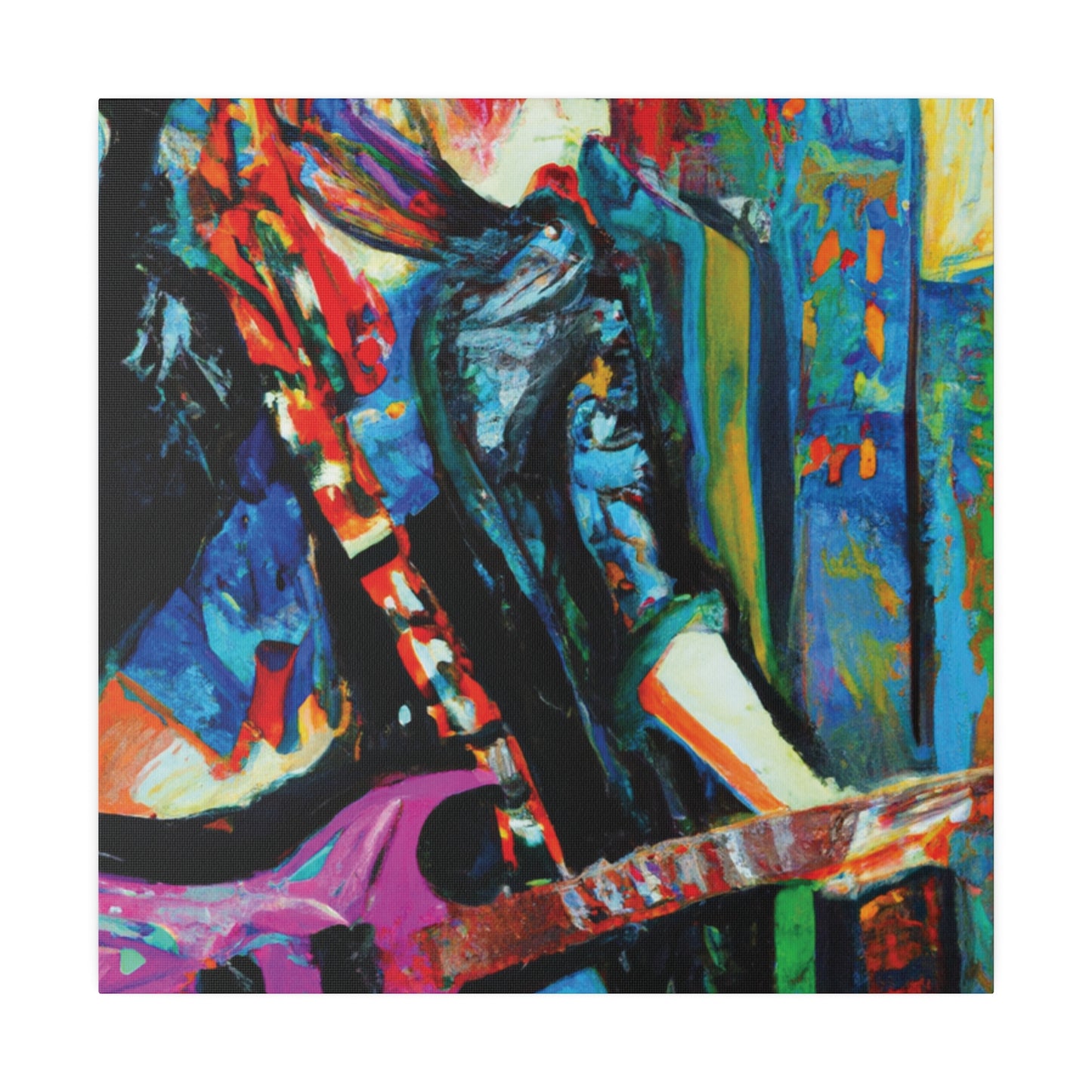 8461D - Rockstar Oil Painting Style Print | Poster | Home Decor | Wall Art | Music Art | Canvas