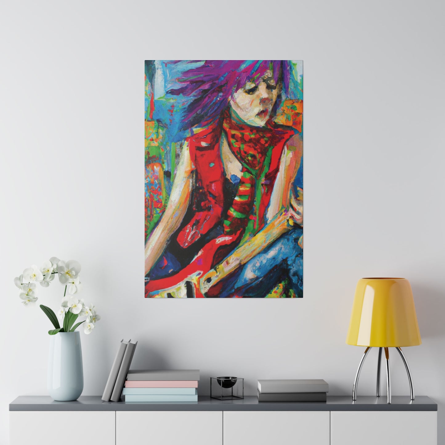 6732Q - Rockstar Oil Painting Style Print | Poster | Home Decor | Wall Art | Music Art | Canvas