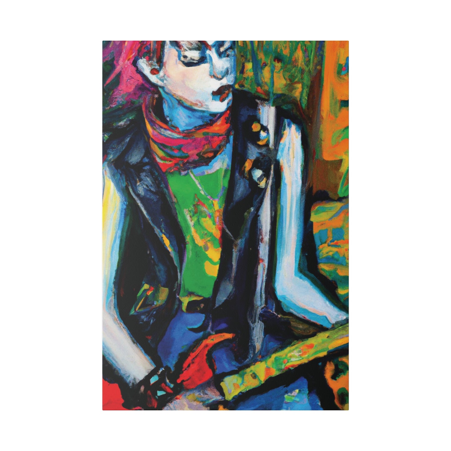 7893Q - Rockstar Oil Painting Style Print | Poster | Home Decor | Wall Art | Music Art | Canvas