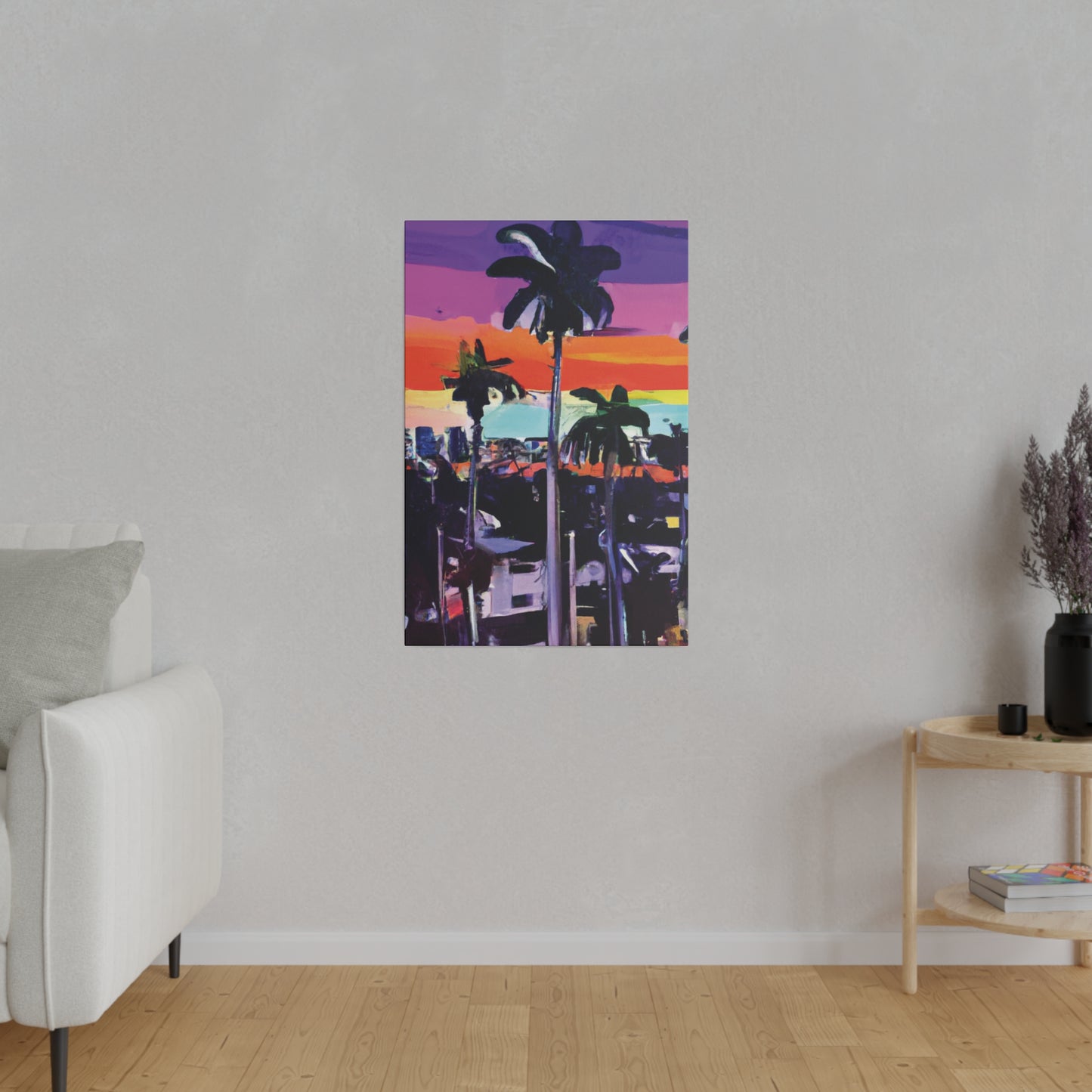 8668T - Miami Beach Sunset Painting Print | Miami | Beach | Sunset | Poster | Home Decor | Wall Art | Canvas