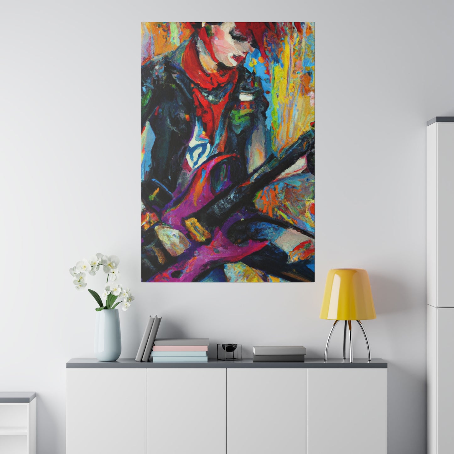 3298K - Rockstar Oil Painting Style Print | Poster | Music Art | Home Decor | Wall Art | Canvas