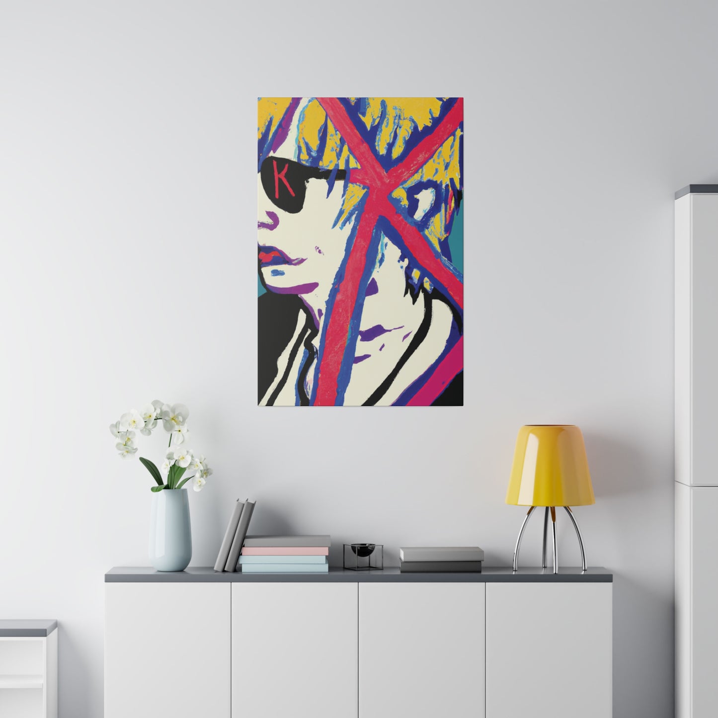 2460Y - Rockstar Painting Print | Face | Abstract | Poster | Home Decor | Wall Art | Music Art | Canvas