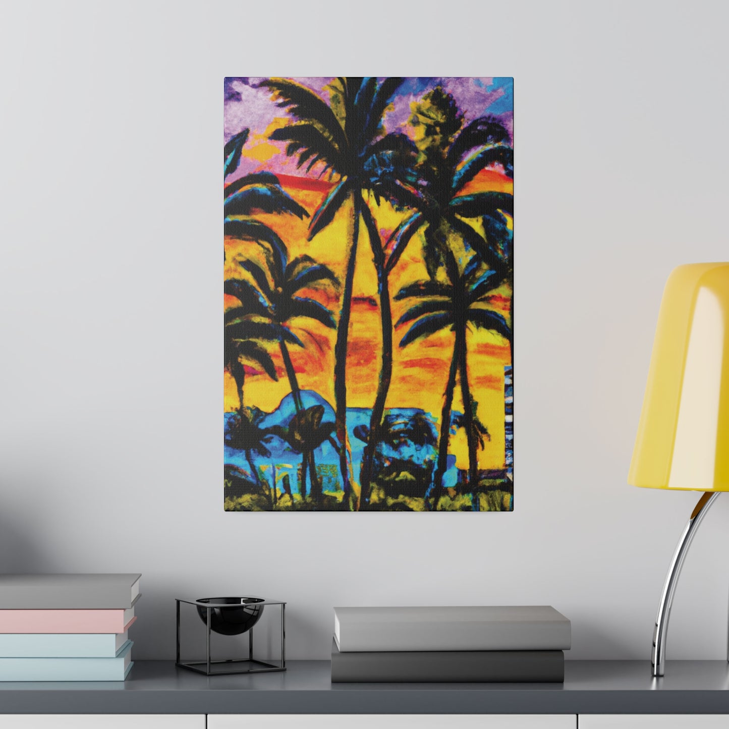 5378U - Miami Beach Sunset Painting Print | Miami | Beach | Sunset | Poster | Home Decor | Wall Art | Canvas