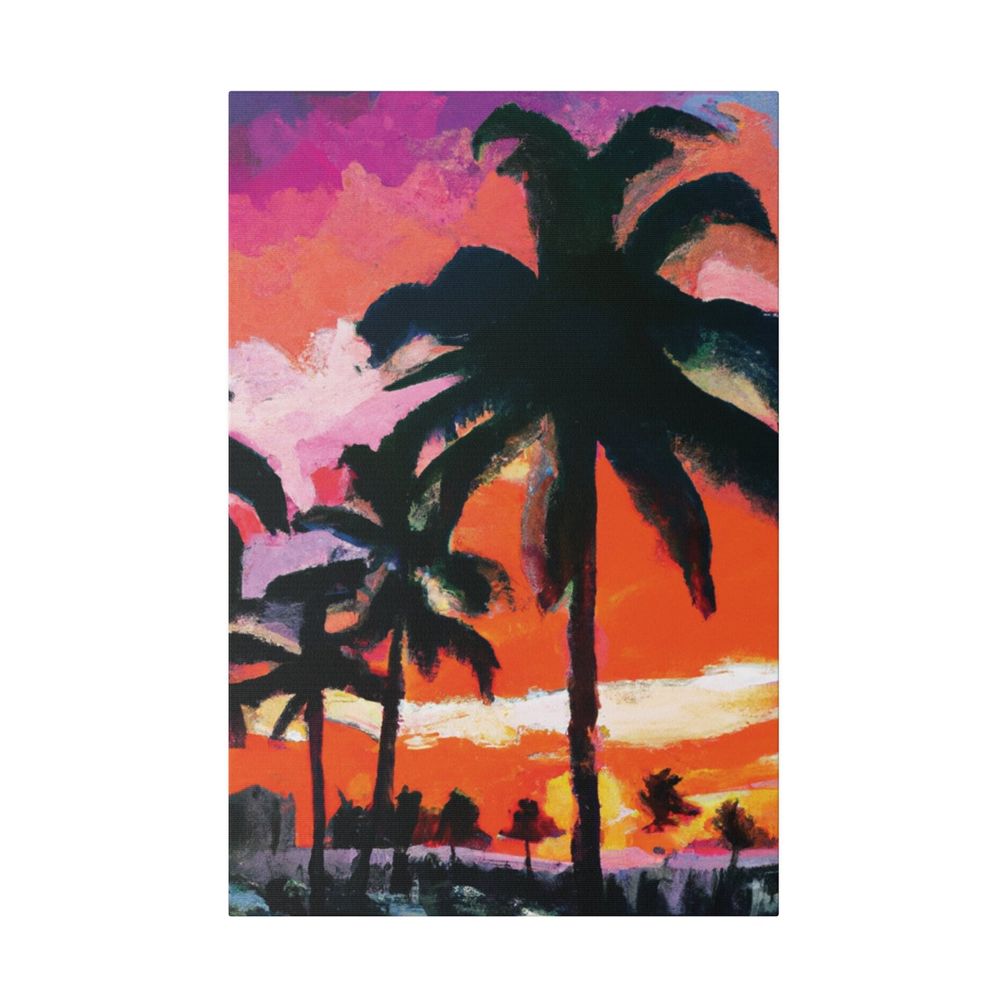 2734M - Miami Beach Sunset Painting Print | Miami | Beach | Sunset | Poster | Home Decor | Wall Art | Canvas