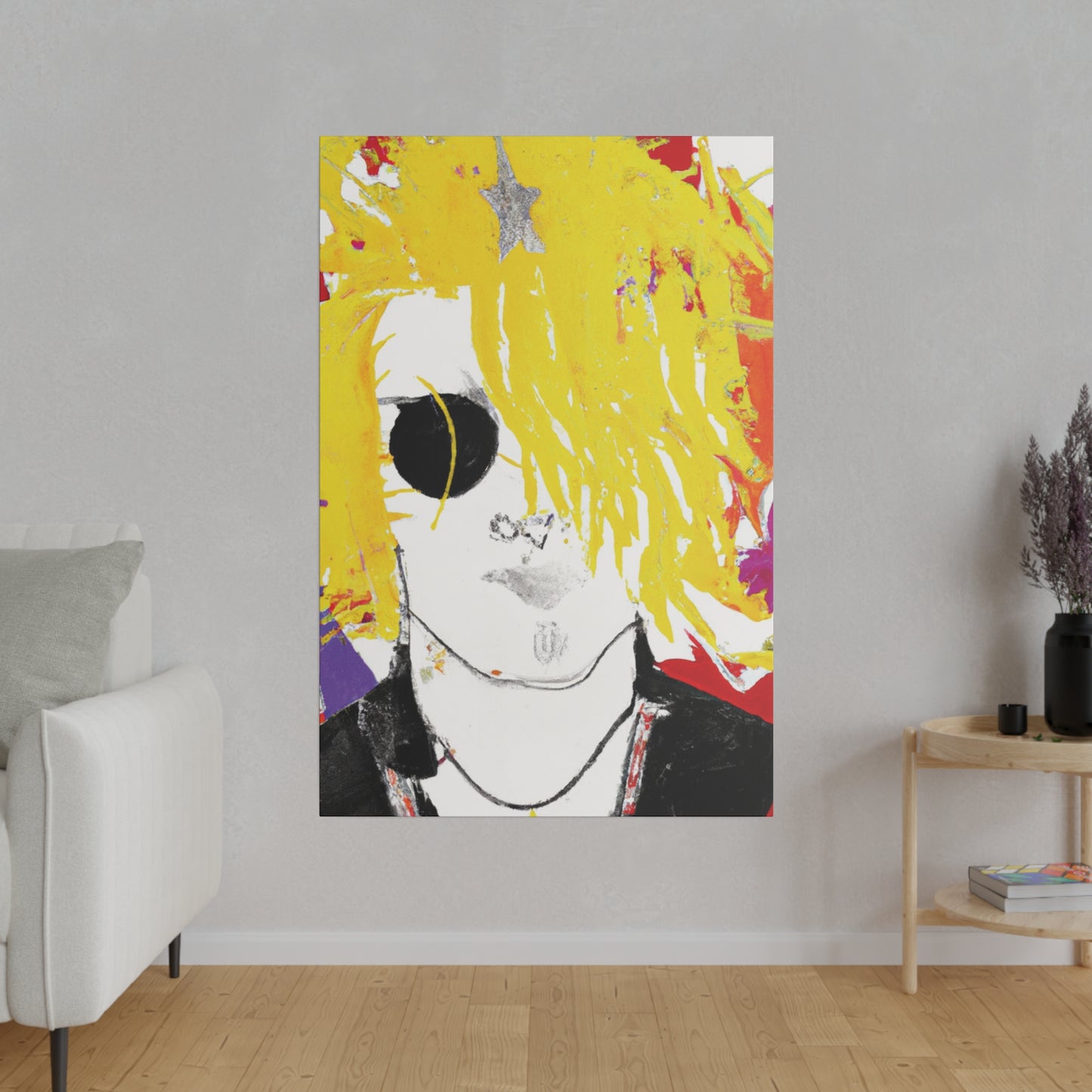 9674T - Rockstar Painting Print | Face | Abstract | Poster | Home Decor | Wall Art | Music Art | Canvas