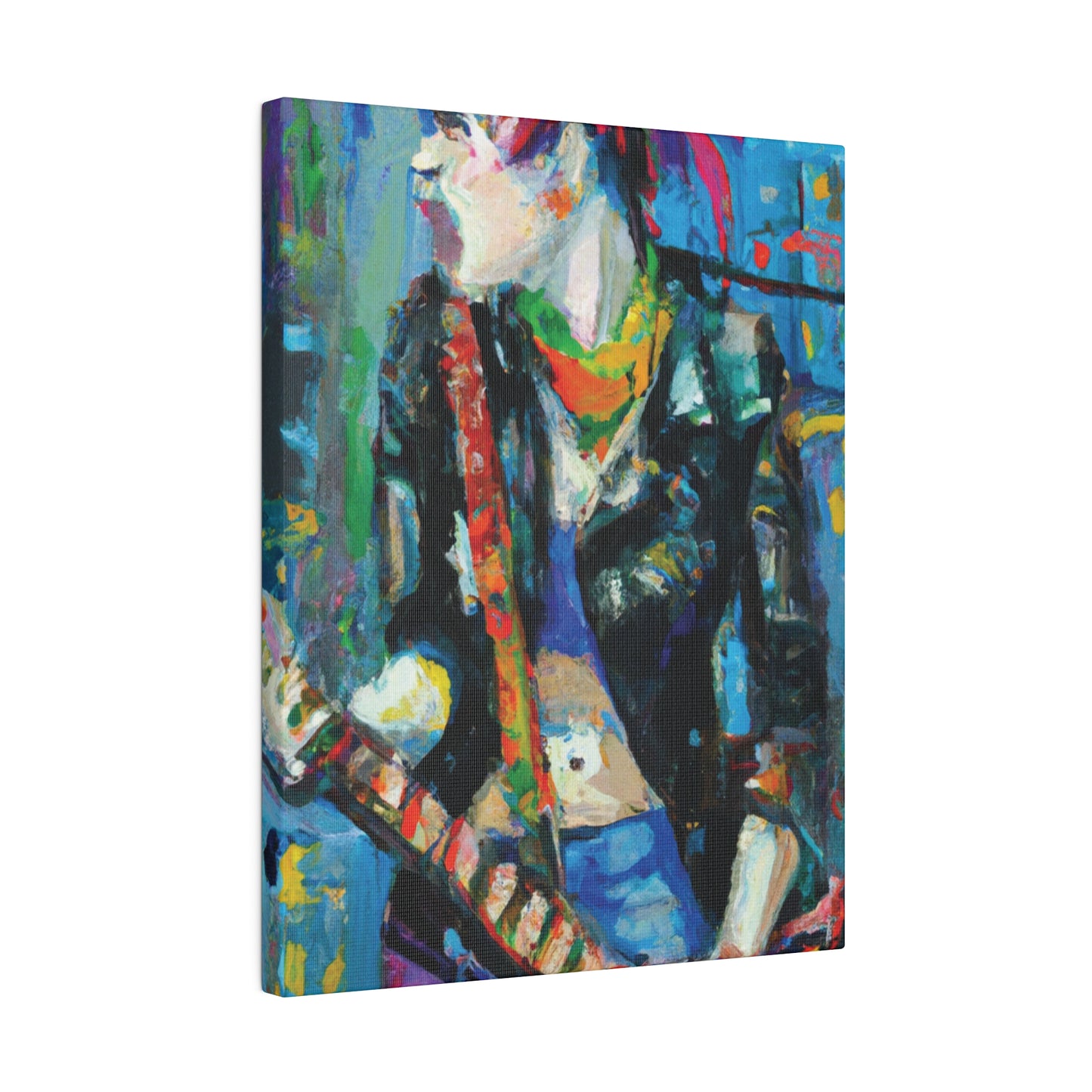 3601F - Rockstar Oil Painting Style Print | Poster | Home Decor | Wall Art | Music Art | Canvas