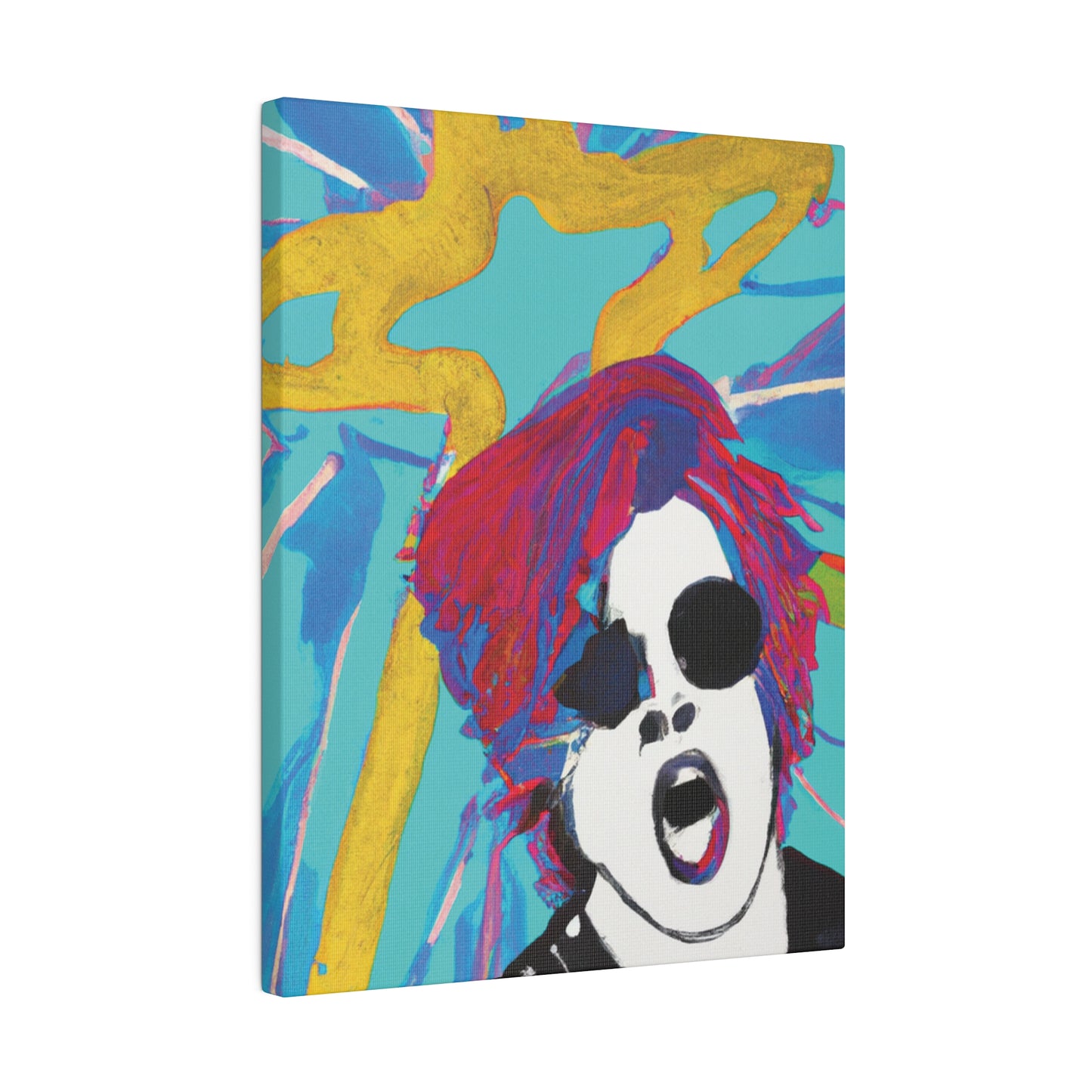 4567A - Rockstar Painting Print | Face | Abstract | Poster | Home Decor | Wall Art | Music Art | Canvas
