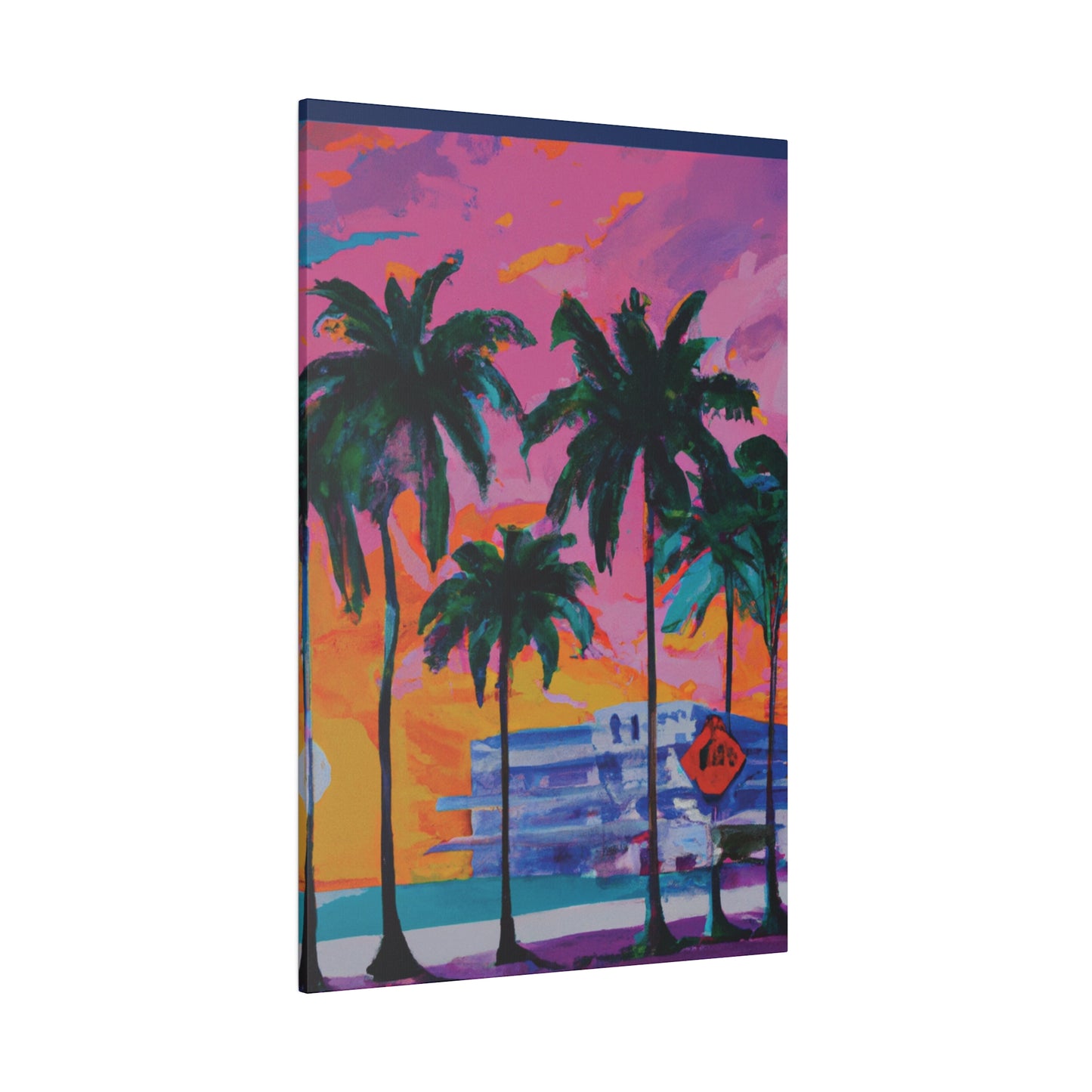 5487P - Miami Beach Sunset Painting Print | Miami | Beach | Sunset | Poster | Home Decor | Wall Art | Canvas