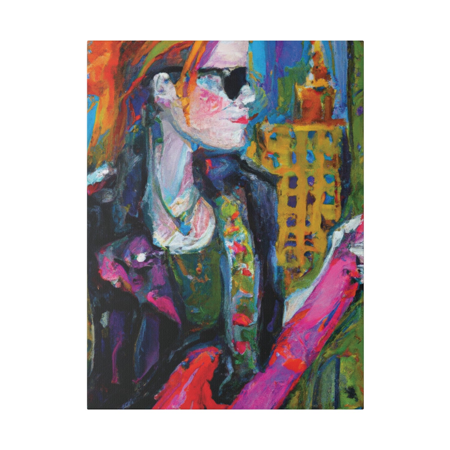9503W - Rockstar Oil Painting Style Print | Poster | Home Decor | Wall Art | Music Art | Canvas