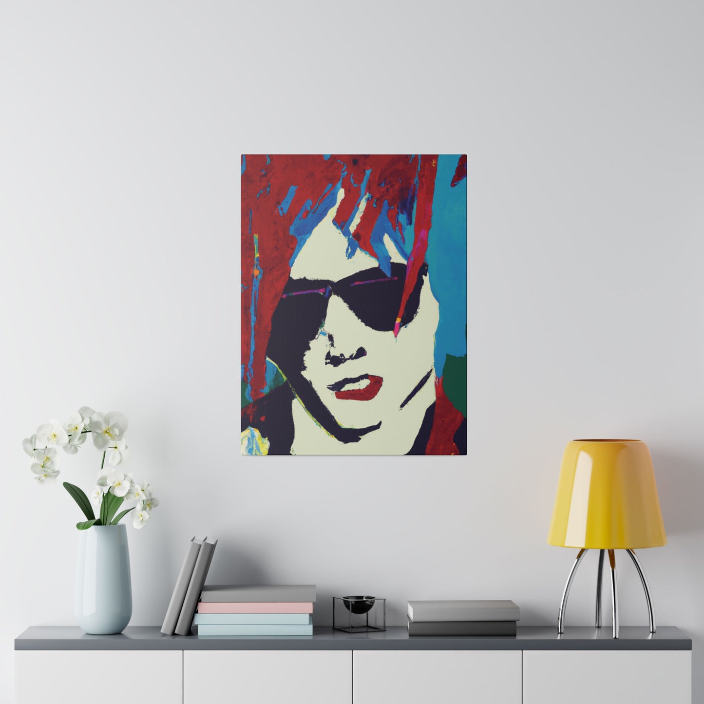 9347K - Rockstar Painting Print | Face | Abstract | Poster | Home Decor | Wall Art | Music Art | Canvas