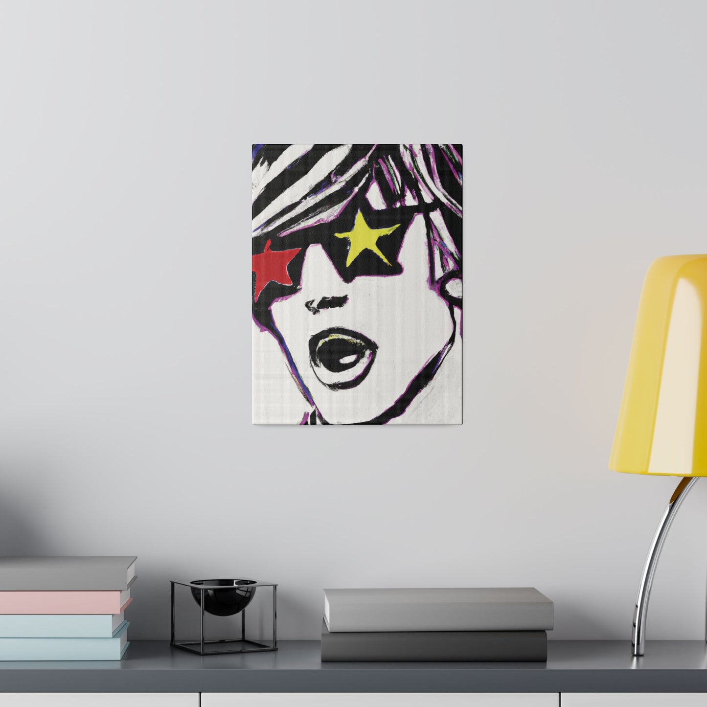 4532A - Rockstar Painting Print | Face | Abstract | Poster | Home Decor | Wall Art | Music Art | Canvas