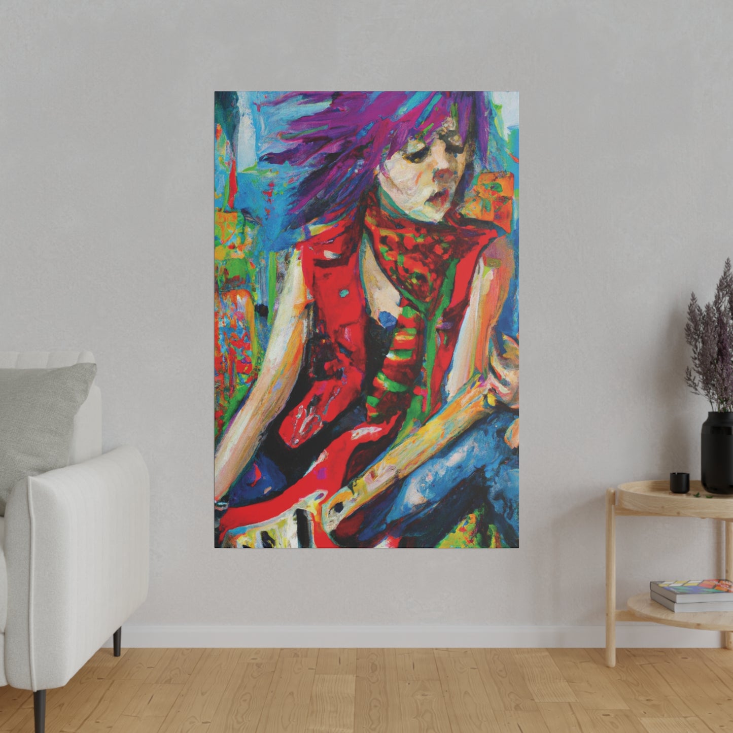 6732Q - Rockstar Oil Painting Style Print | Poster | Home Decor | Wall Art | Music Art | Canvas