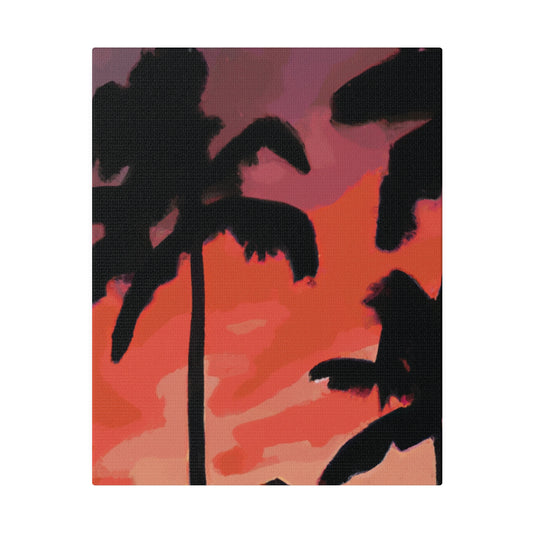 9324K - Miami Beach Sunset Painting Print | Miami | Beach | Sunset | Poster | Home Decor | Wall Art | Canvas