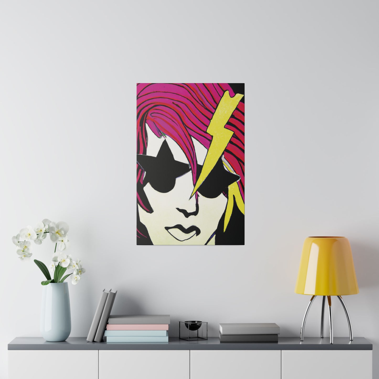 9087G - Rockstar Painting Print | Face | Abstract | Poster | Home Decor | Wall Art | Music Art | Canvas