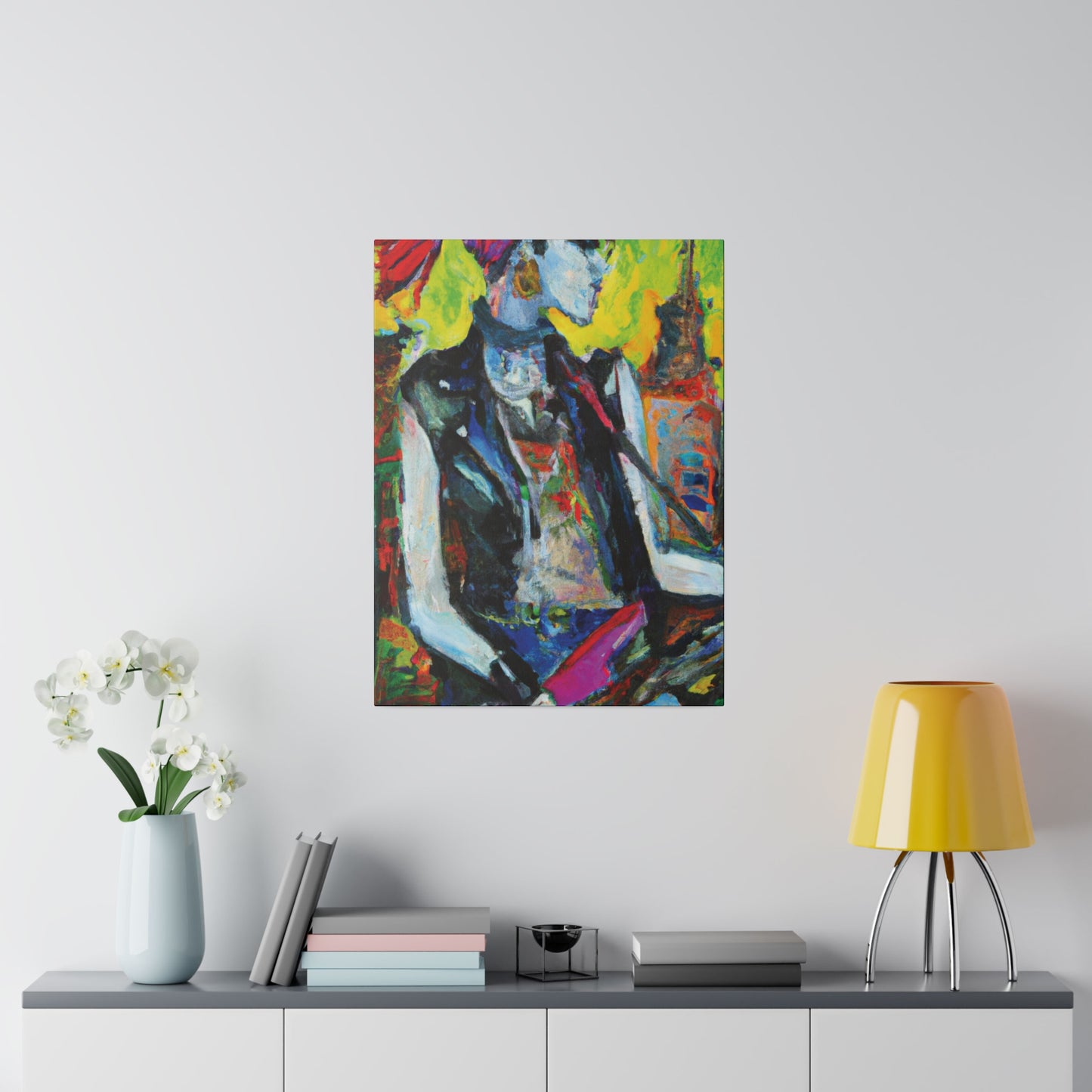 7349W - Rockstar Oil Painting Style Print | Poster | Home Decor | Wall Art | Music Art | Canvas