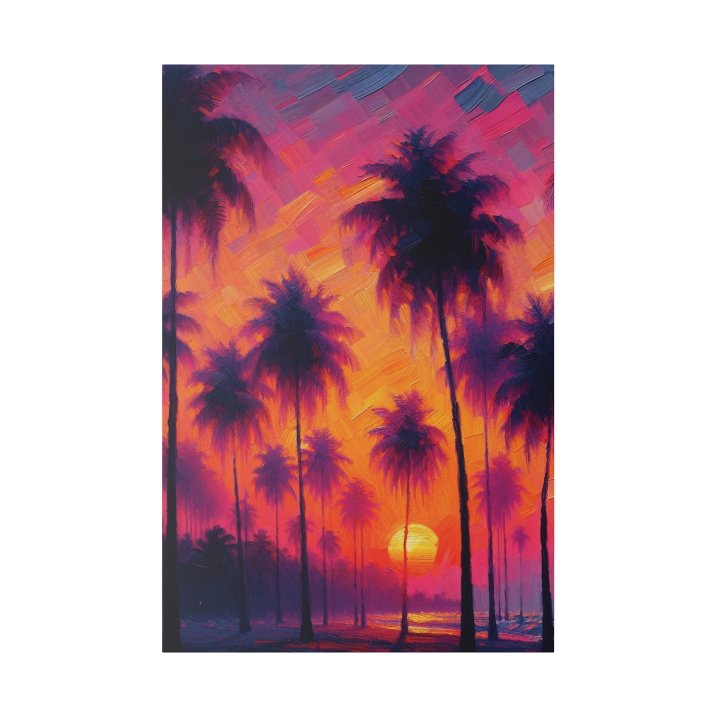 5427H - miami beach art, sunset background, ocean art work, beach art work, sunset designs, miami beach painting, miami beach print