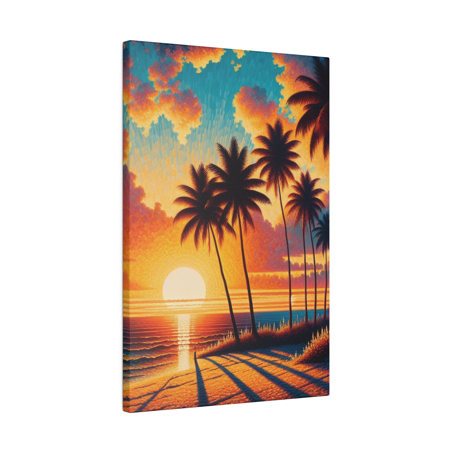 6923K - miami beach art, sunset background, ocean art work, beach art work, sunset designs, miami beach painting, miami beach print