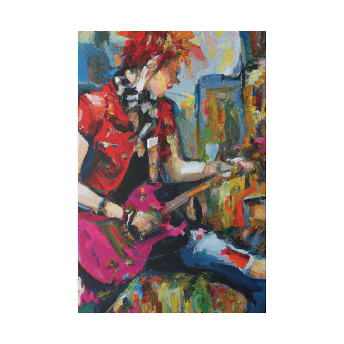 9666G - Rockstar Oil Painting Style Print | Poster | Home Decor | Wall Art | Music Art | Canvas