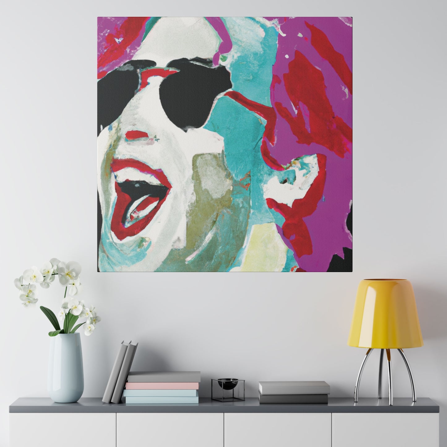 7676H - Rockstar Painting Print | Face | Abstract | Poster | Home Decor | Wall Art | Music Art | Canvas