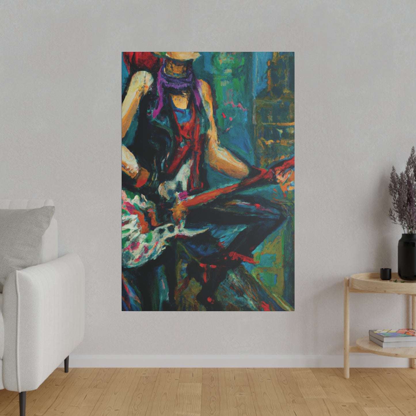 1163E - Rockstar Oil Painting Style Print | Poster | Home Decor | Wall Art | Music Art | Canvas