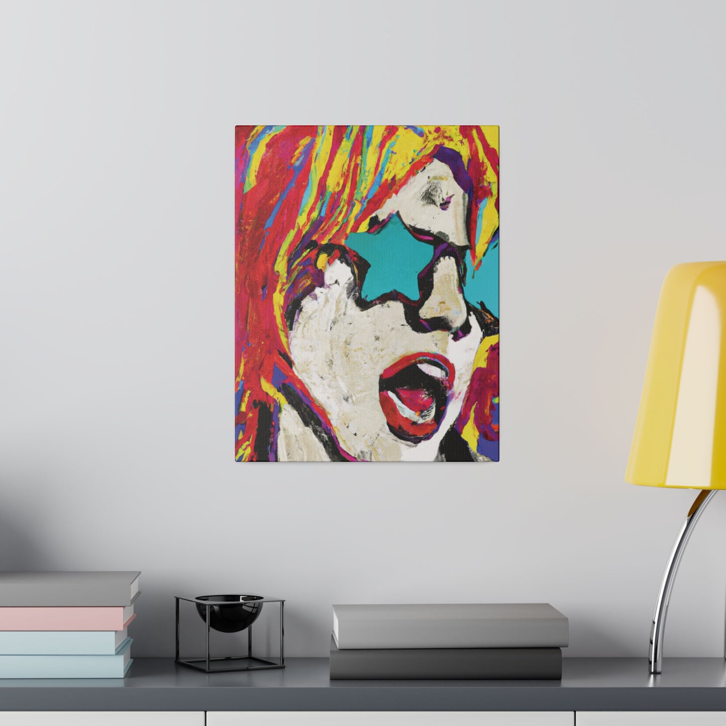 8876G - Rockstar Painting Print | Face | Abstract | Poster | Home Decor | Wall Art | Music Art | Canvas