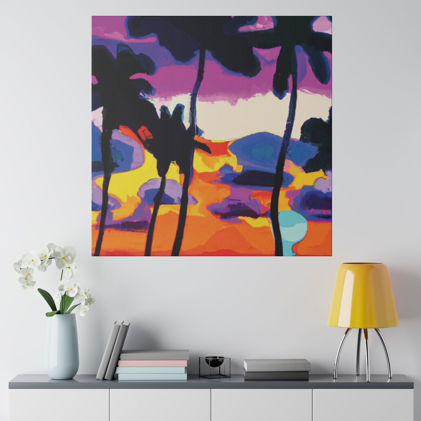 7455H - Miami Beach Sunset Painting Print | Miami | Beach | Sunset | Poster | Home Decor | Wall Art | Canvas