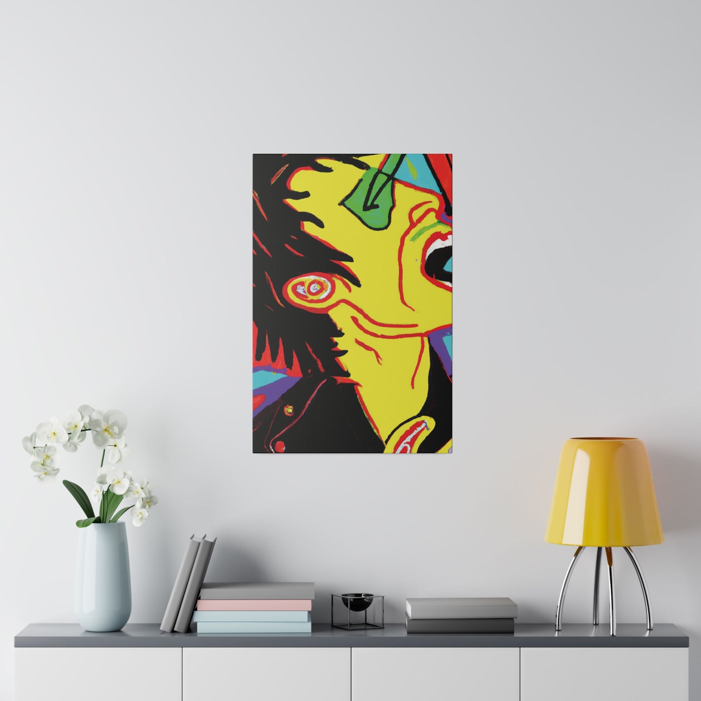 7354H - Rockstar Painting Print | Face | Abstract | Poster | Home Decor | Wall Art | Music Art | Canvas