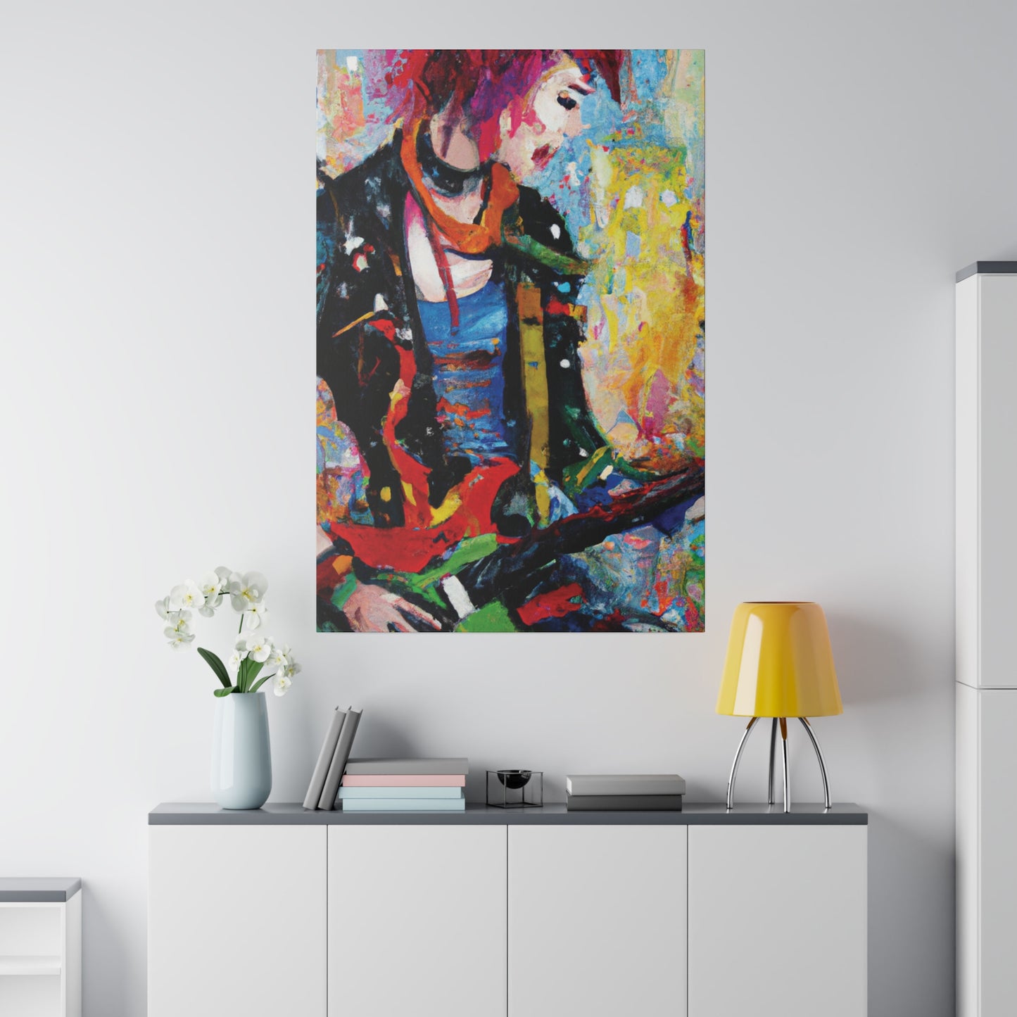 3151J - Rockstar Oil Painting Style Print | Poster | Home Decor | Wall Art | Music Art | Canvas