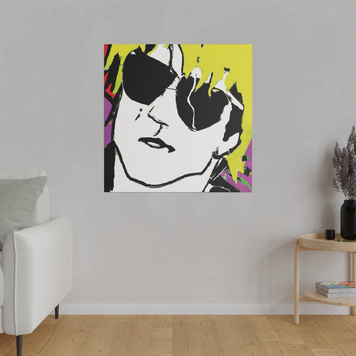 347H - Rockstar Painting Print | Face | Abstract | Poster | Home Decor | Wall Art | Music Art | Canvas