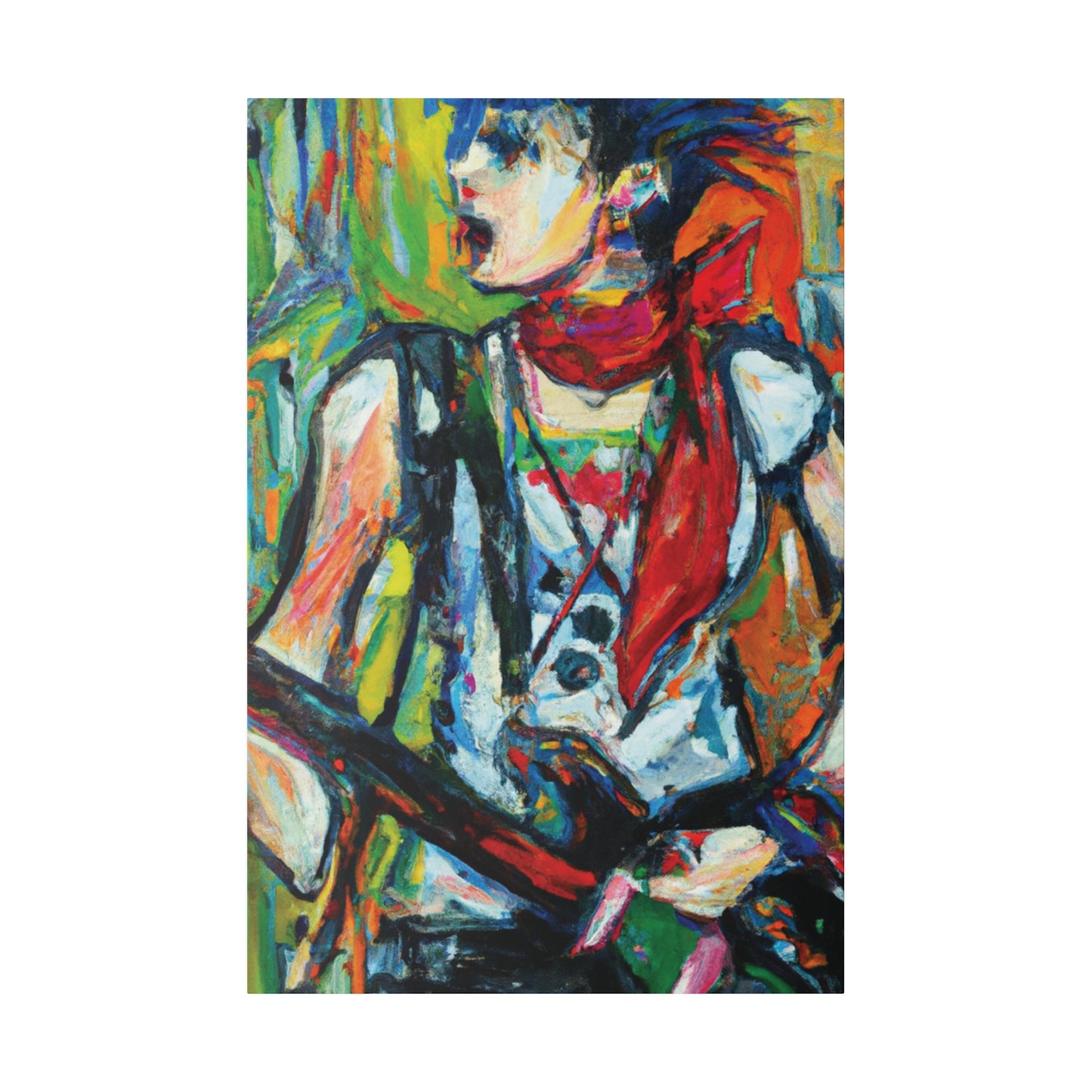 3713A - Rockstar Oil Painting Style Print | Poster | Home Decor | Wall Art | Music Art | Canvas