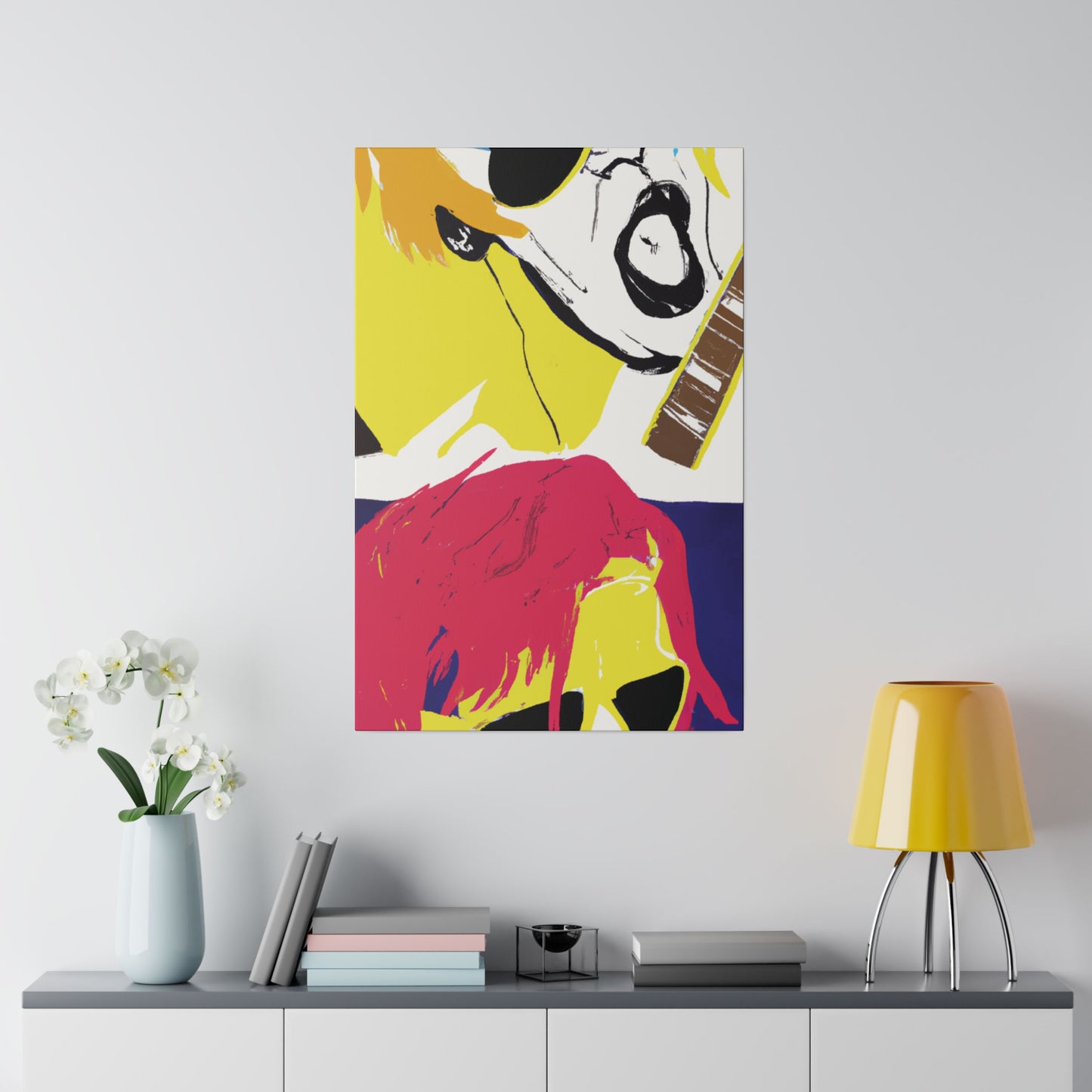 8354G - Rockstar Painting Print | Face | Abstract | Poster | Home Decor | Wall Art | Music Art | Canvas